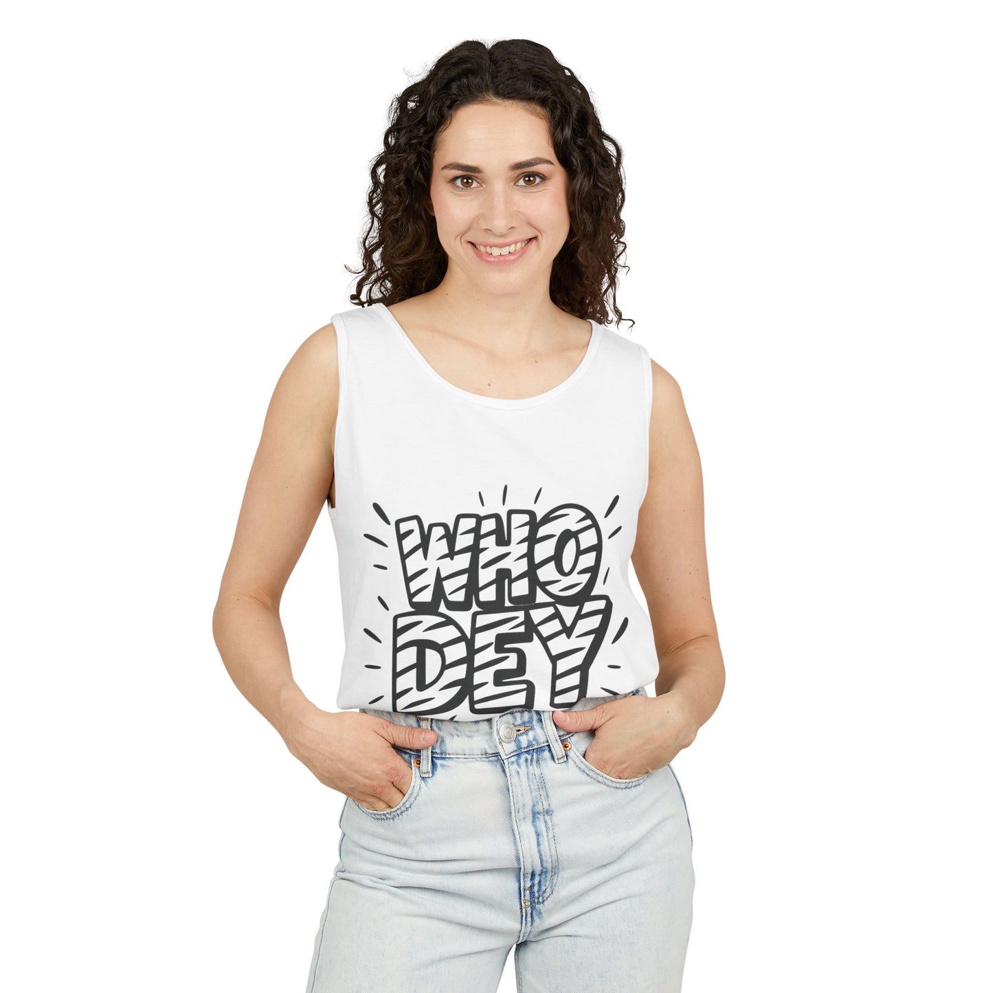 Who Dey White-Out/Orange-Out Unisex Tank Top