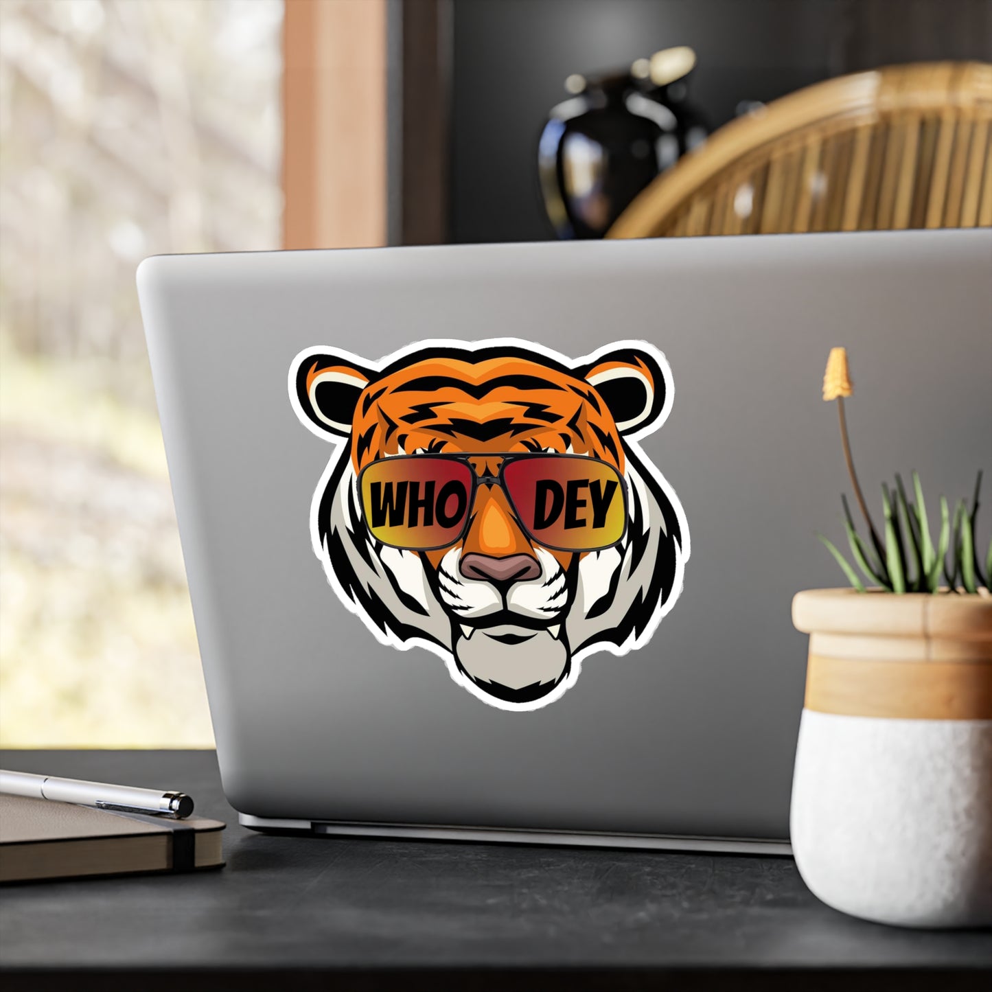 Who Dey Tiger Decal transparent background