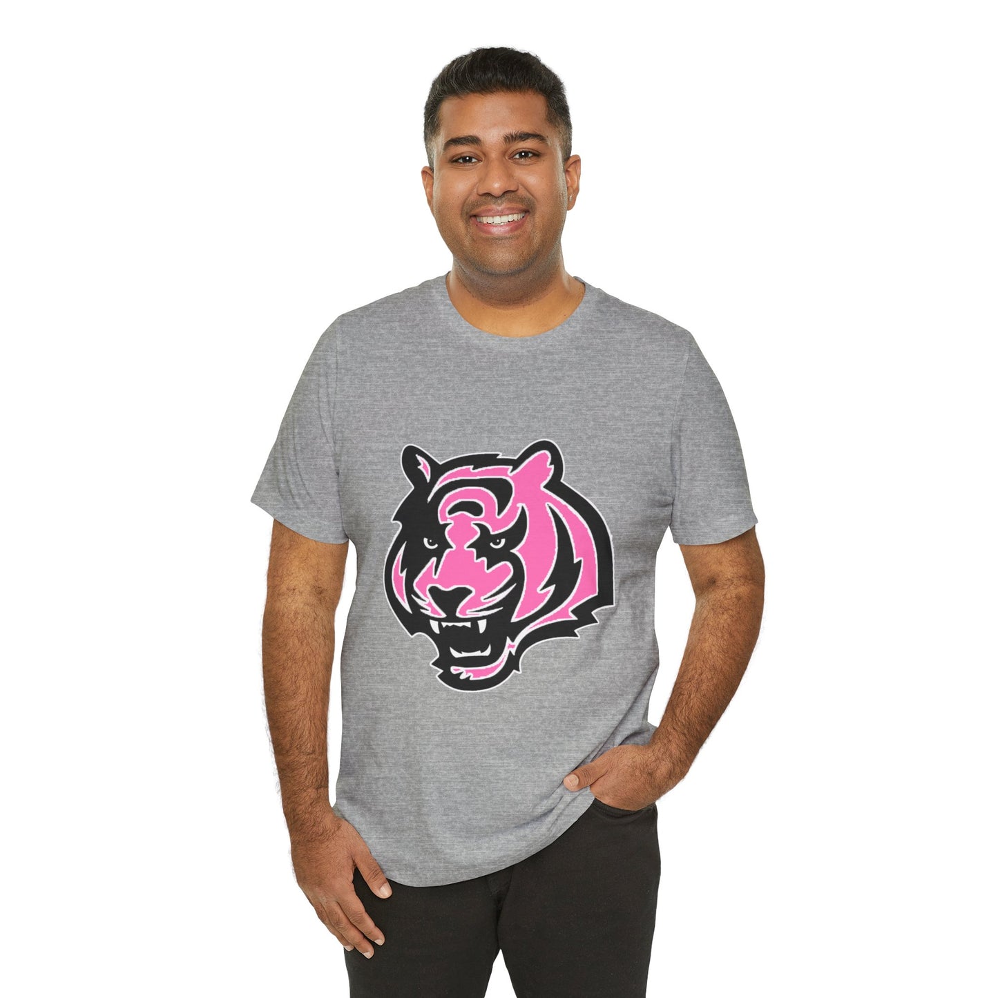 Pink Bengal Breast Cancer Awareness Spirit Unisex Jersey Short Sleeve Tee