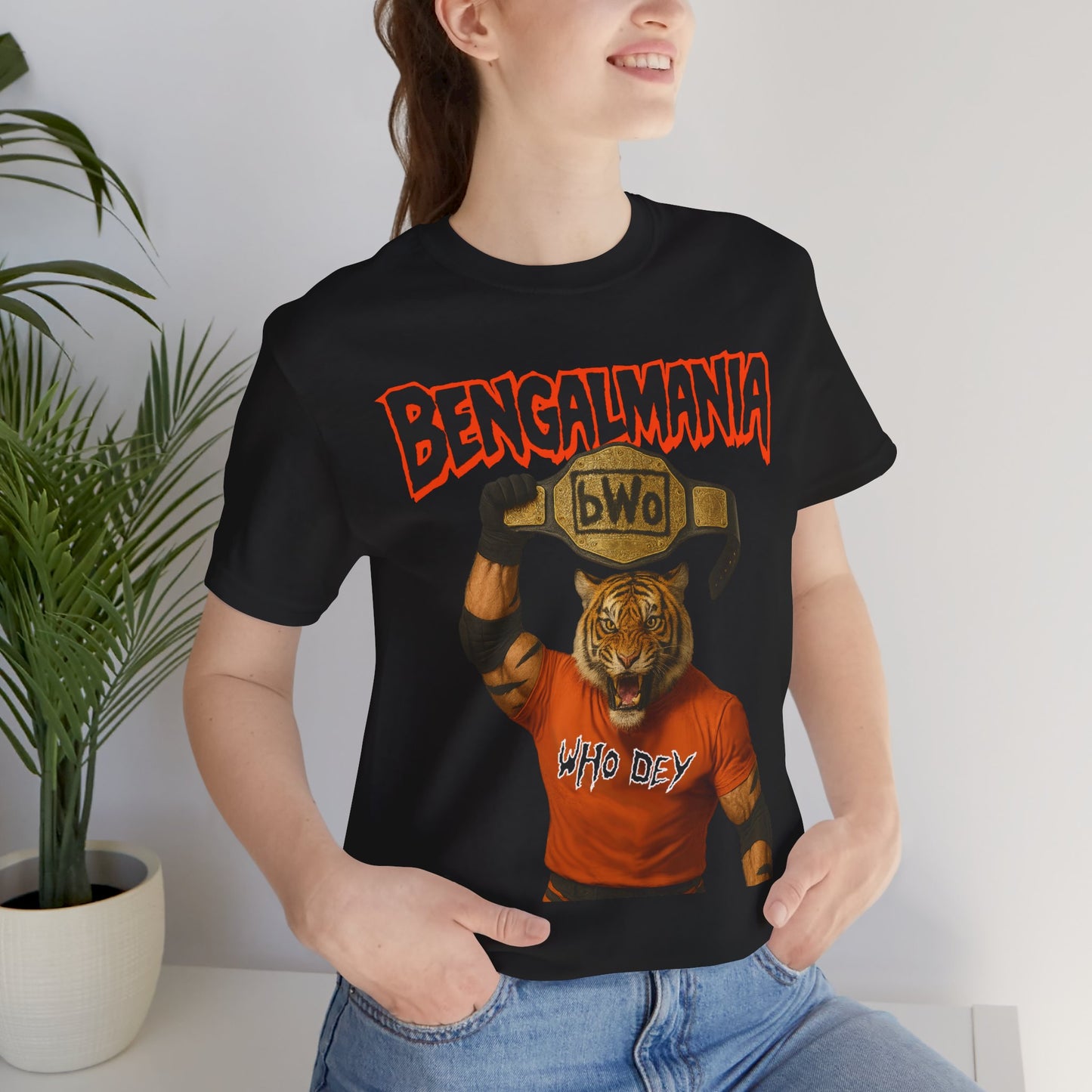 Bengalmania Unisex Tee - Fun Game Day Shirt, Casual Wear, Tiger Lover Gift, Sports Fan Apparel, Playful Orange Design