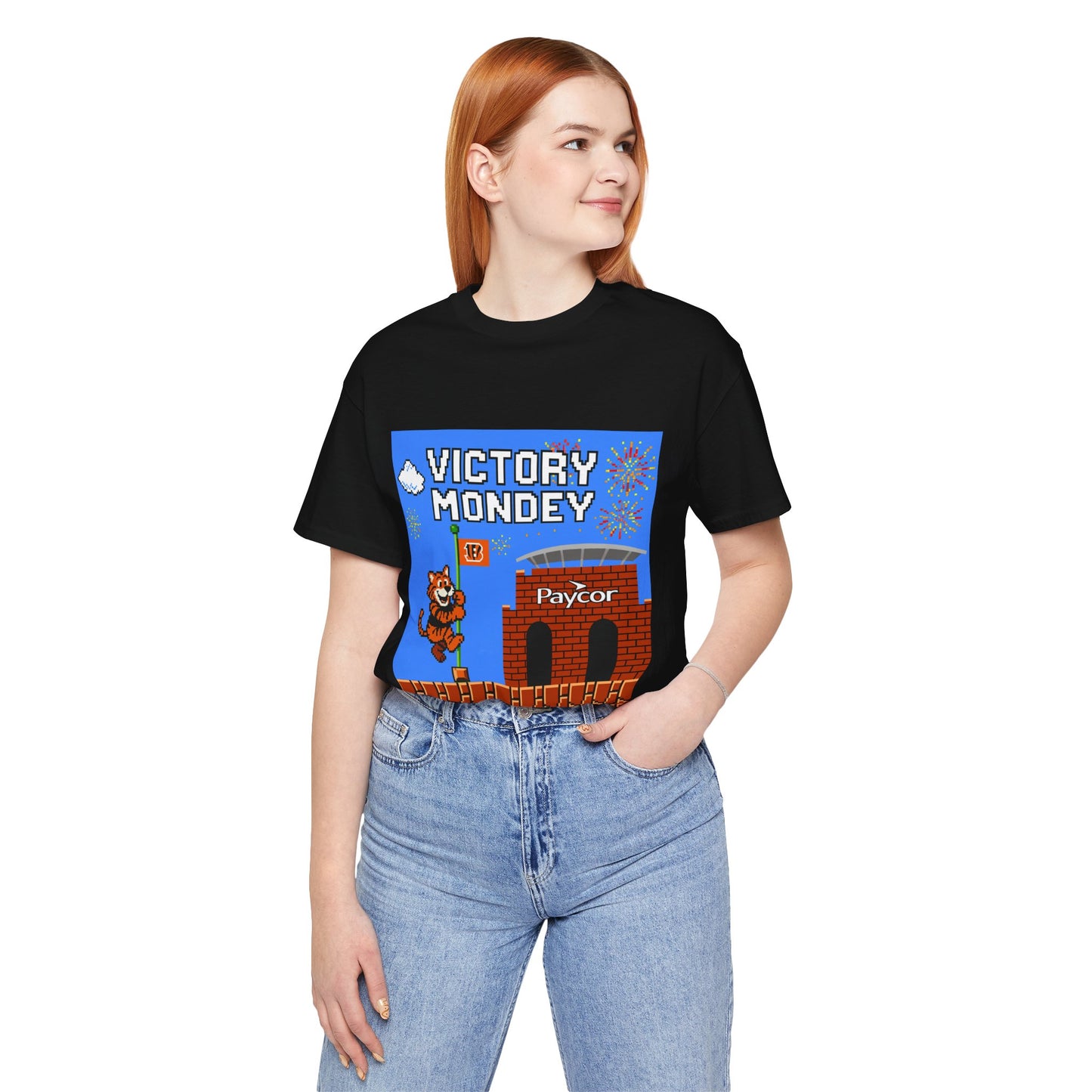 Victory Monday Tee, Unisex Tee for Football Fans, Gamer Gift, Sports Day Shirt, Fun Casual Wear, Orange Graphic T-Shirt