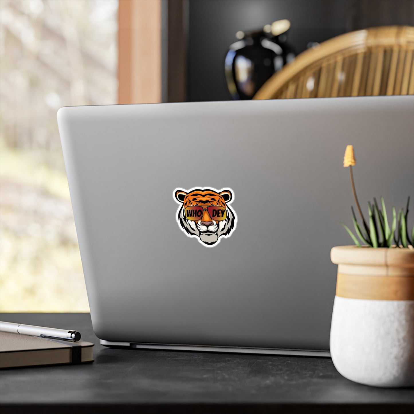 Who Dey Tiger Decal transparent background