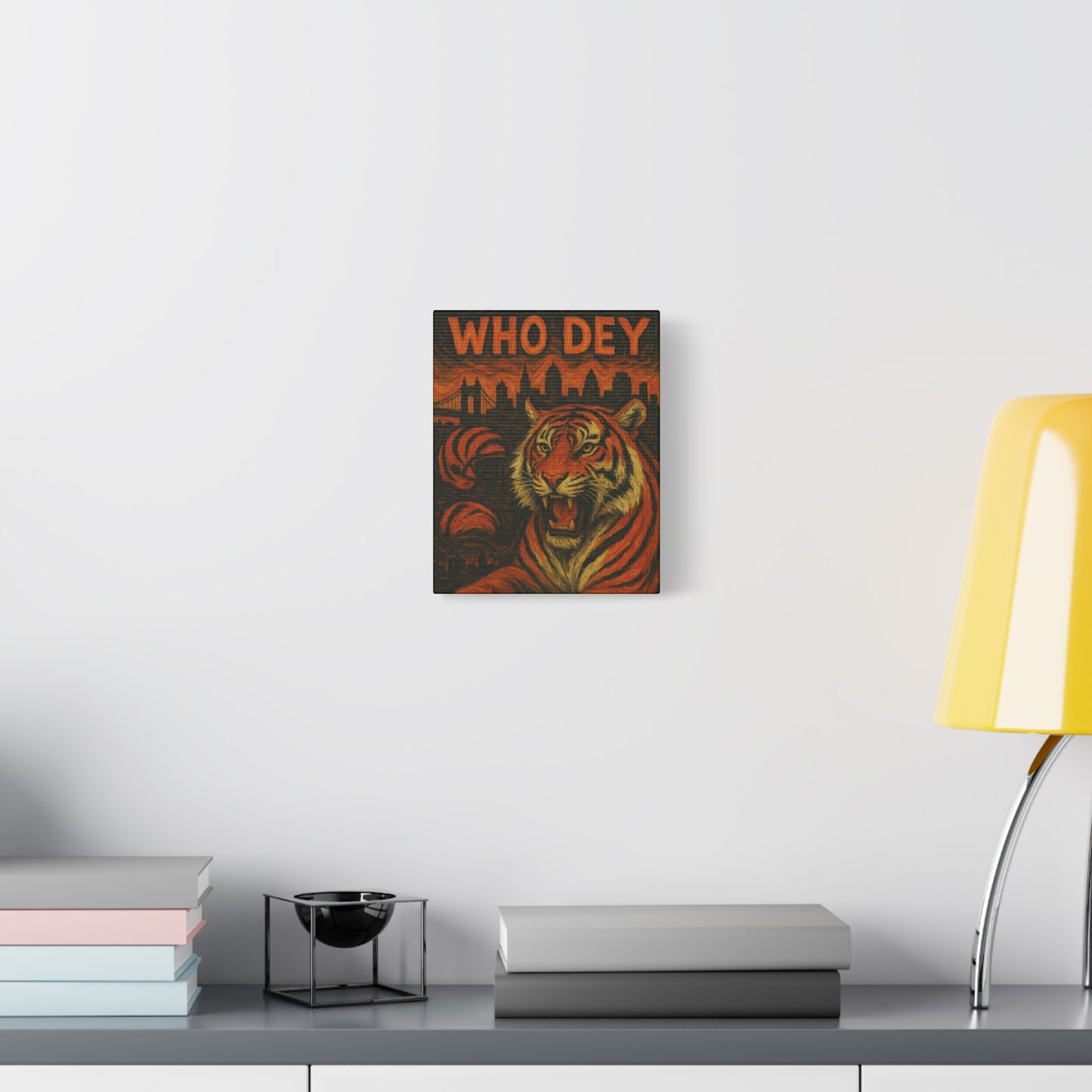 WhoDey Tiger Art Canvas Print, Urban Decor, Animal Wall Art, Home Office Decor, Gift for Animal Lovers