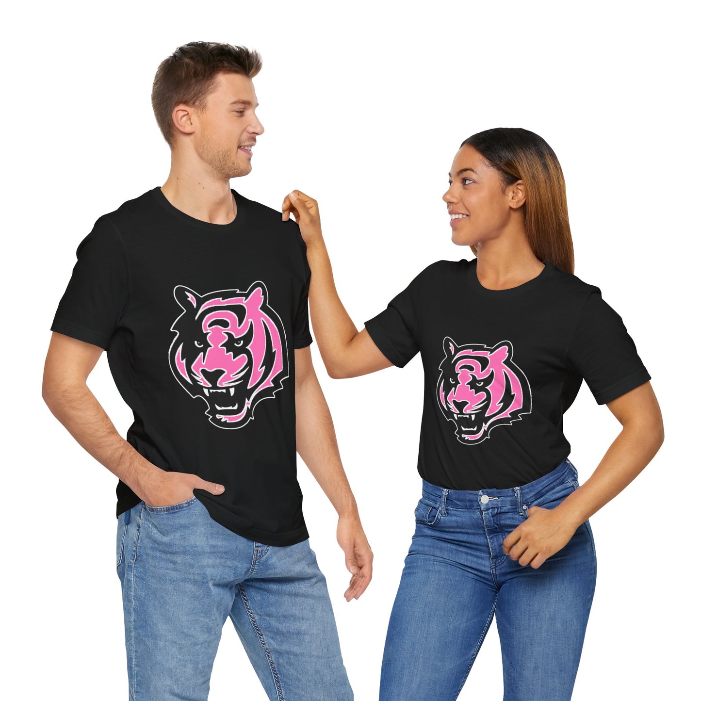 Pink Bengal Breast Cancer Awareness Spirit Unisex Jersey Short Sleeve Tee