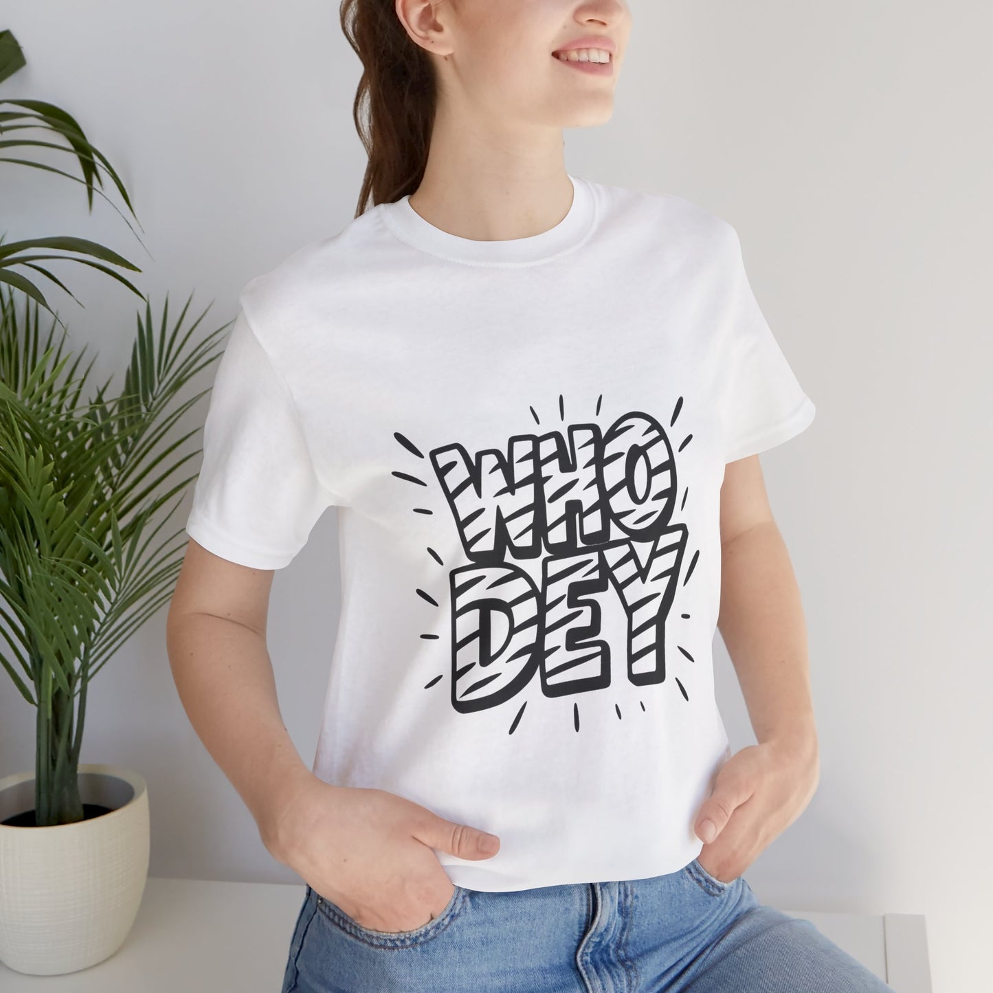 Who Dey White/Orange Out Game Unisex Jersey Short Sleeve Shirt