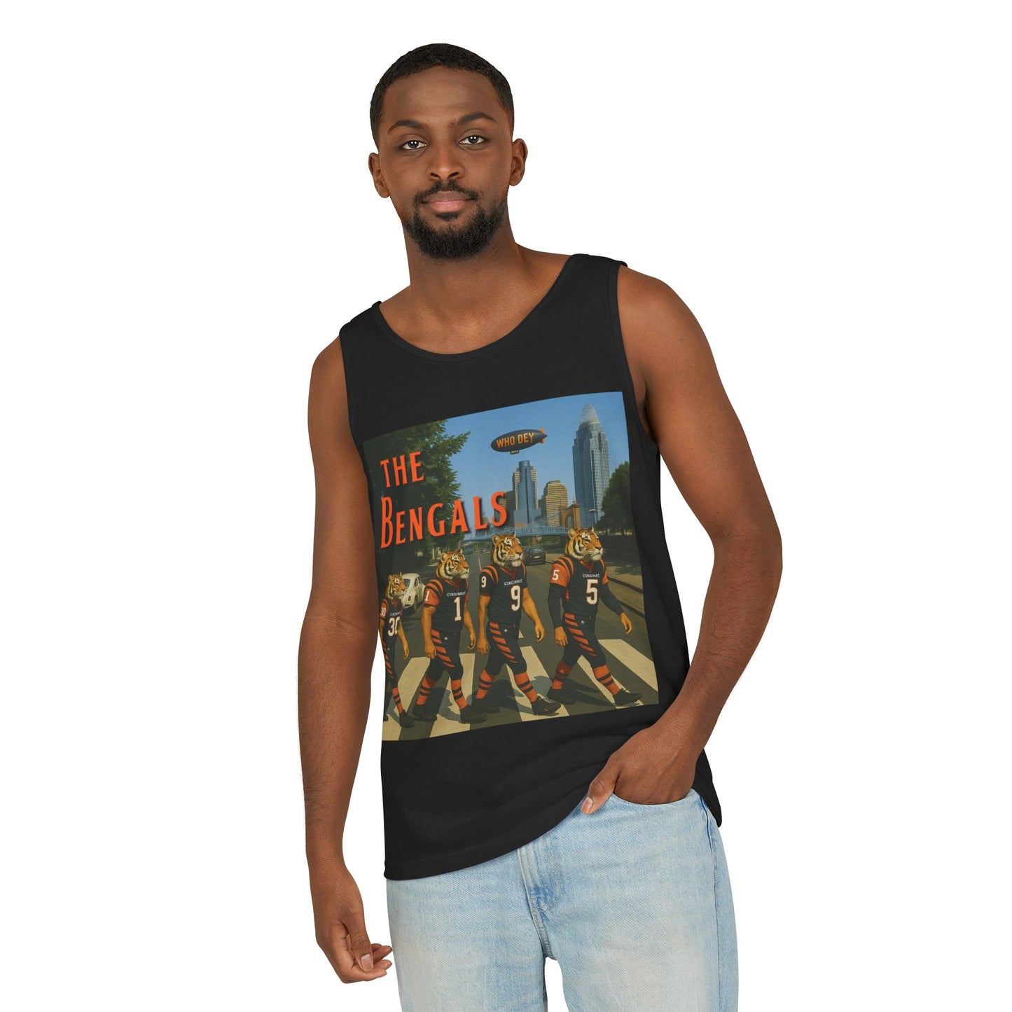 Cincinnati Bengals Retro Tank Top | Unisex Garment-Dyed Shirt for Game Day, Sports Collectors, Summer Wear, Gift for Fans