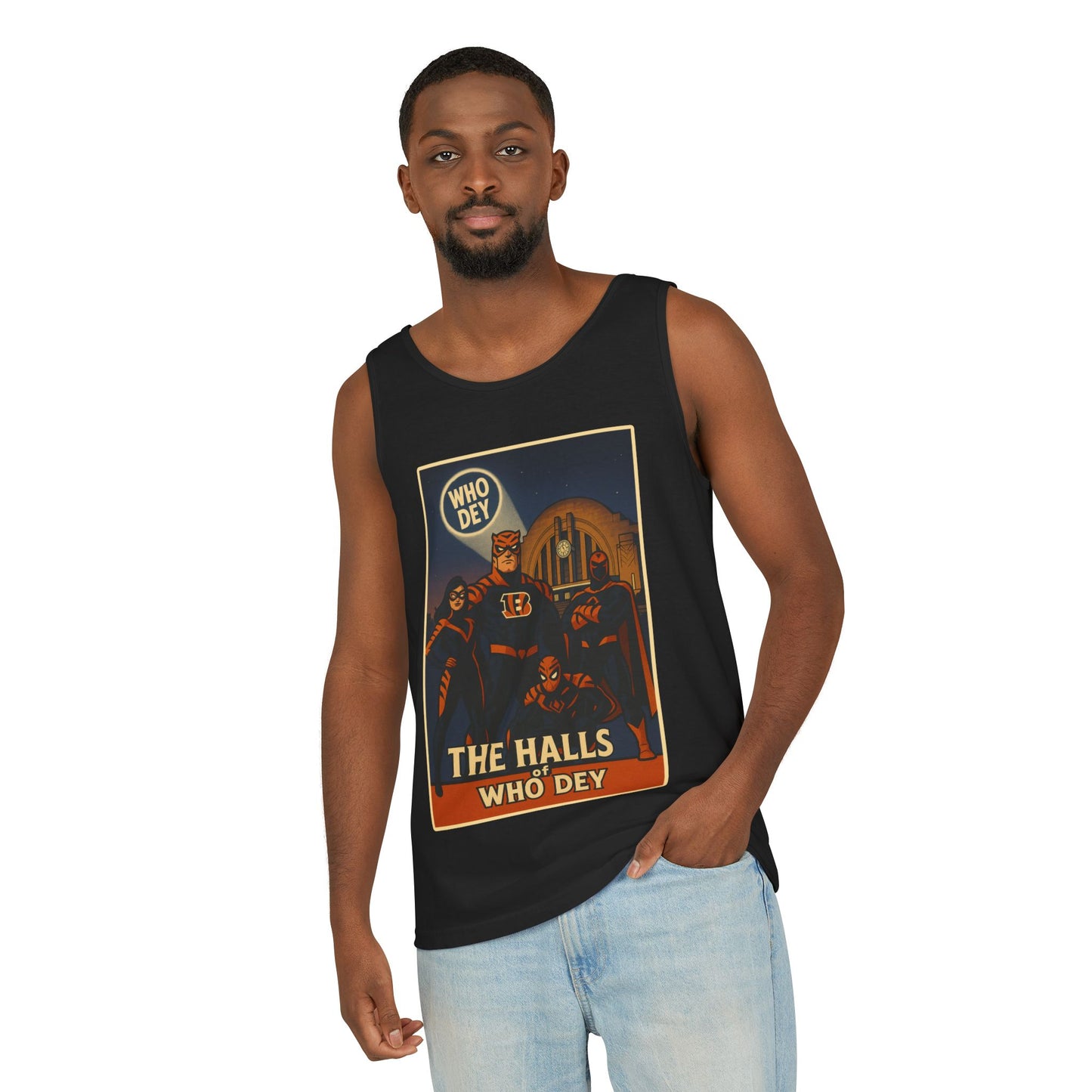 Vintage-Inspired Graphic Tank Top - Retro ‘Who Dey’ Design, Perfect for Game Days, Casual Outings, Summer Festivals, Gifts