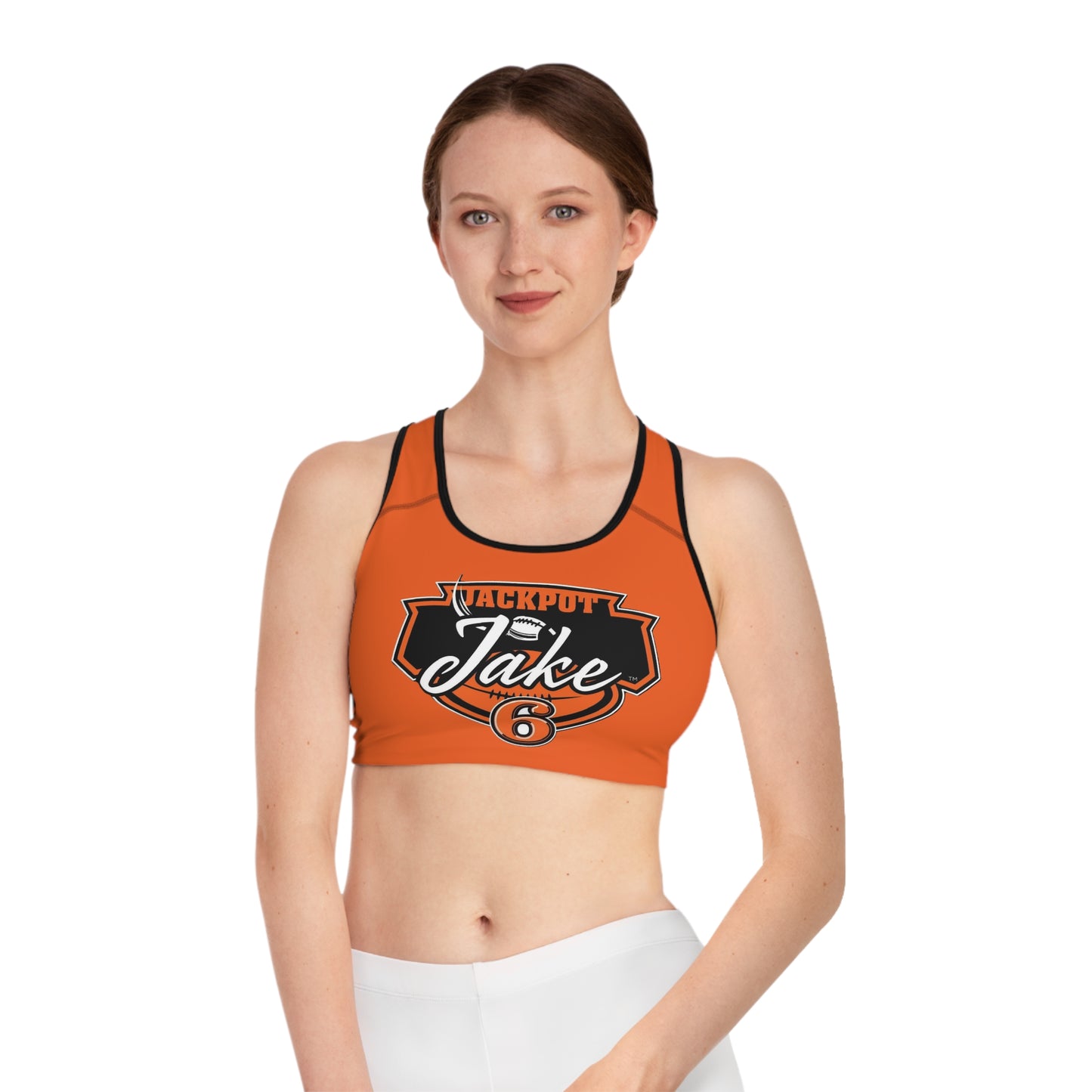 JackPot Jake Sports Bra for Active Women, Custom Workout Top, Gift for Fitness Enthusiasts, Running, Yoga, Gym Wear