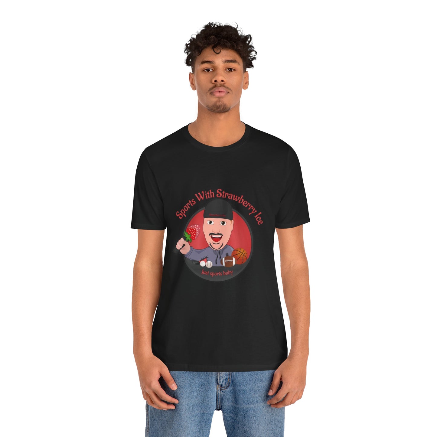 Sports with Strawberry Ice Podcast logo tee