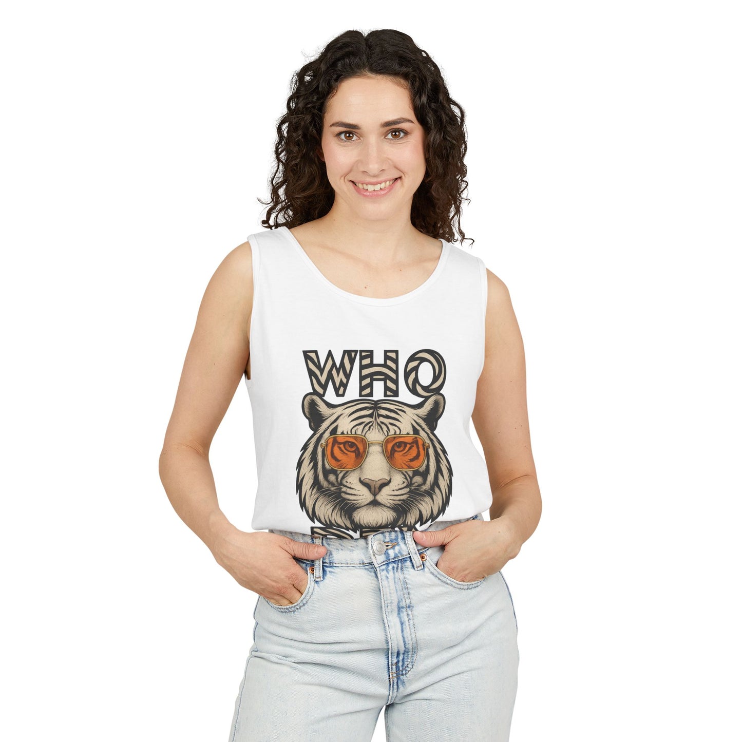 Who Dey Tiger Unisex Tank Top, Casual Summer Shirt, Gift for Sports Fans, Animal Lover's Apparel, Party Wear, Vegan Fashion