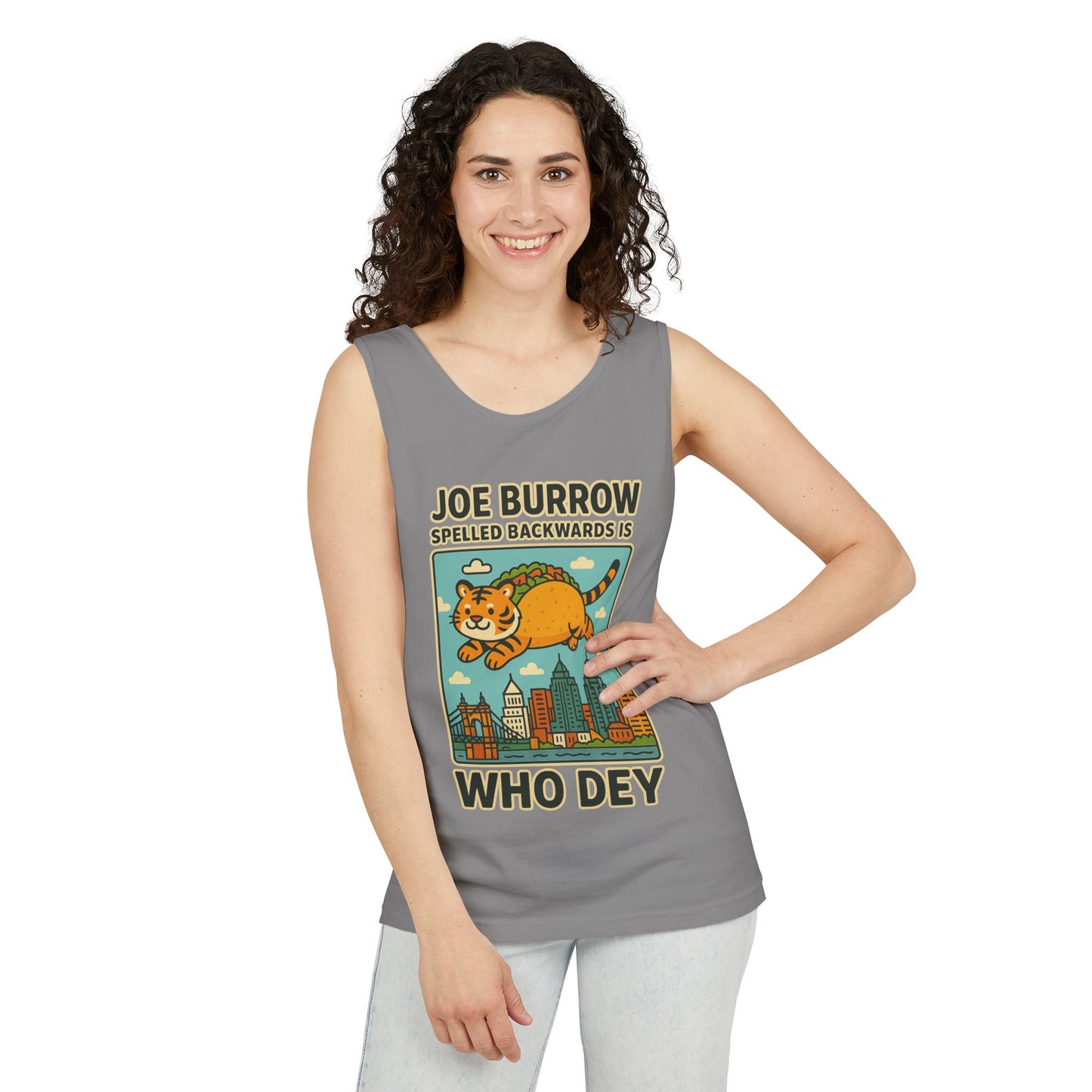 Taco Joe Sports Tank Top - Joe Burrow Who Dey Cat Design, Unisex Casual Wear, Game Day Outfit, Gift for Fans