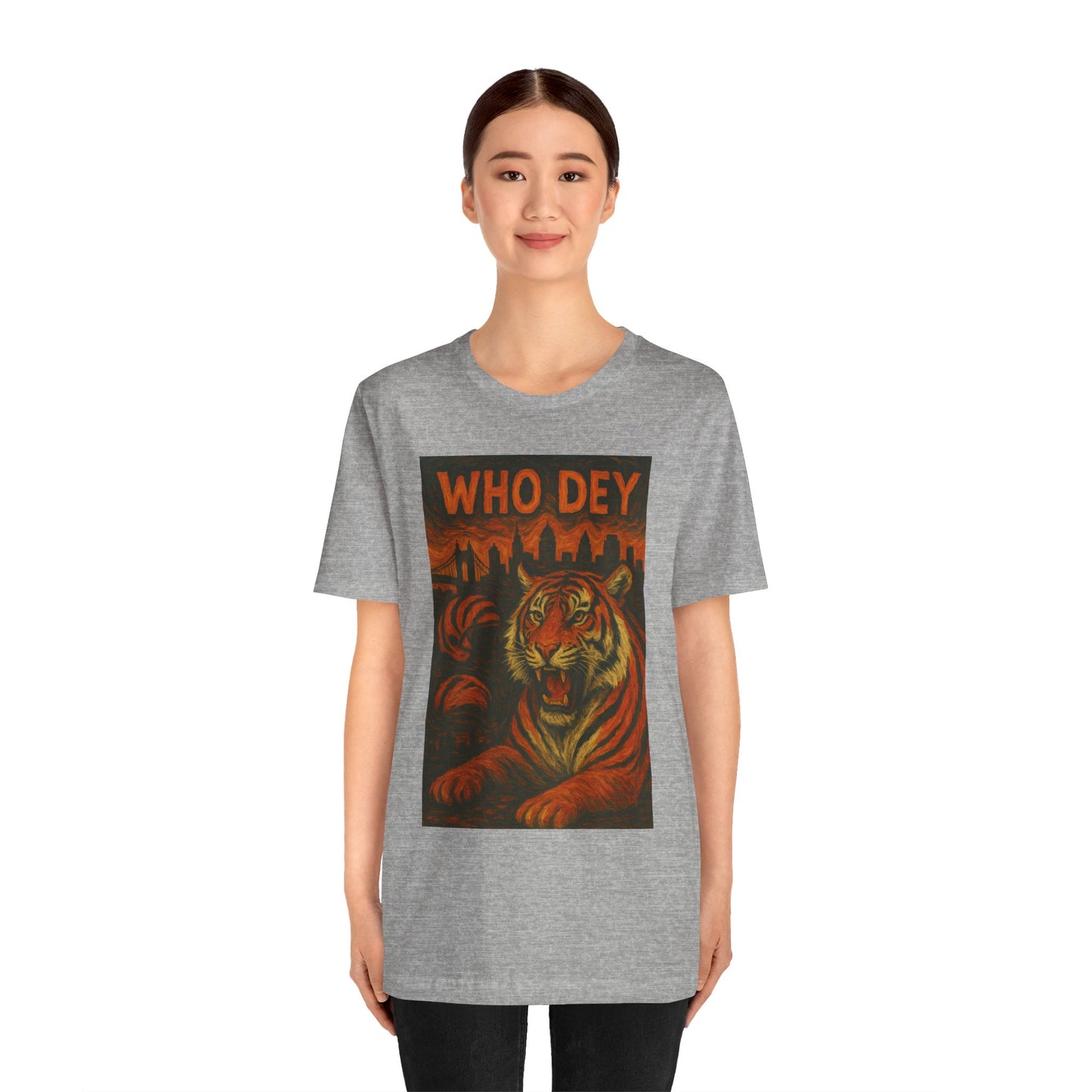 VanGogh style Tiger Graphic Tee – Who Dey, Unisex T-Shirt