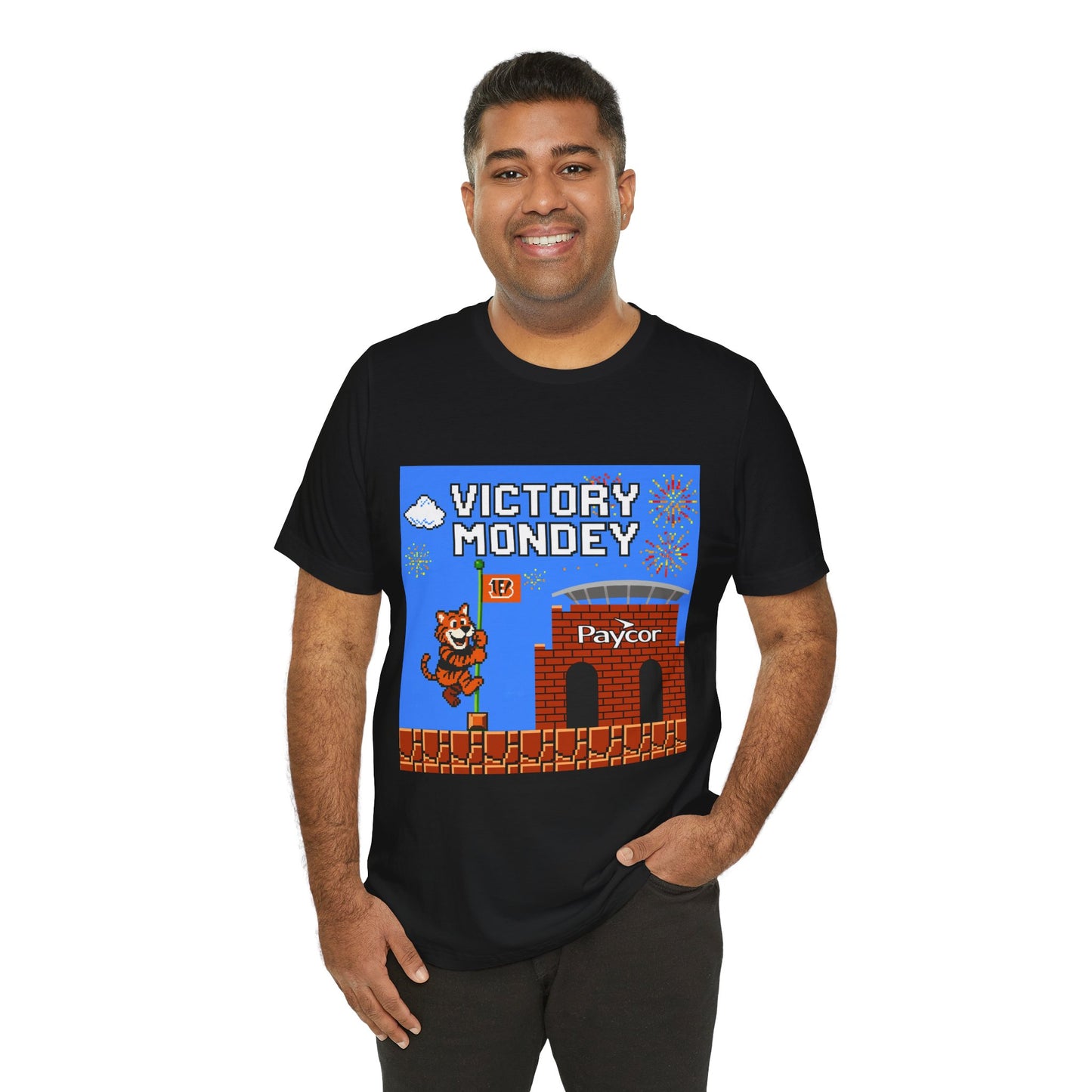 Victory Monday Tee, Unisex Tee for Football Fans, Gamer Gift, Sports Day Shirt, Fun Casual Wear, Orange Graphic T-Shirt