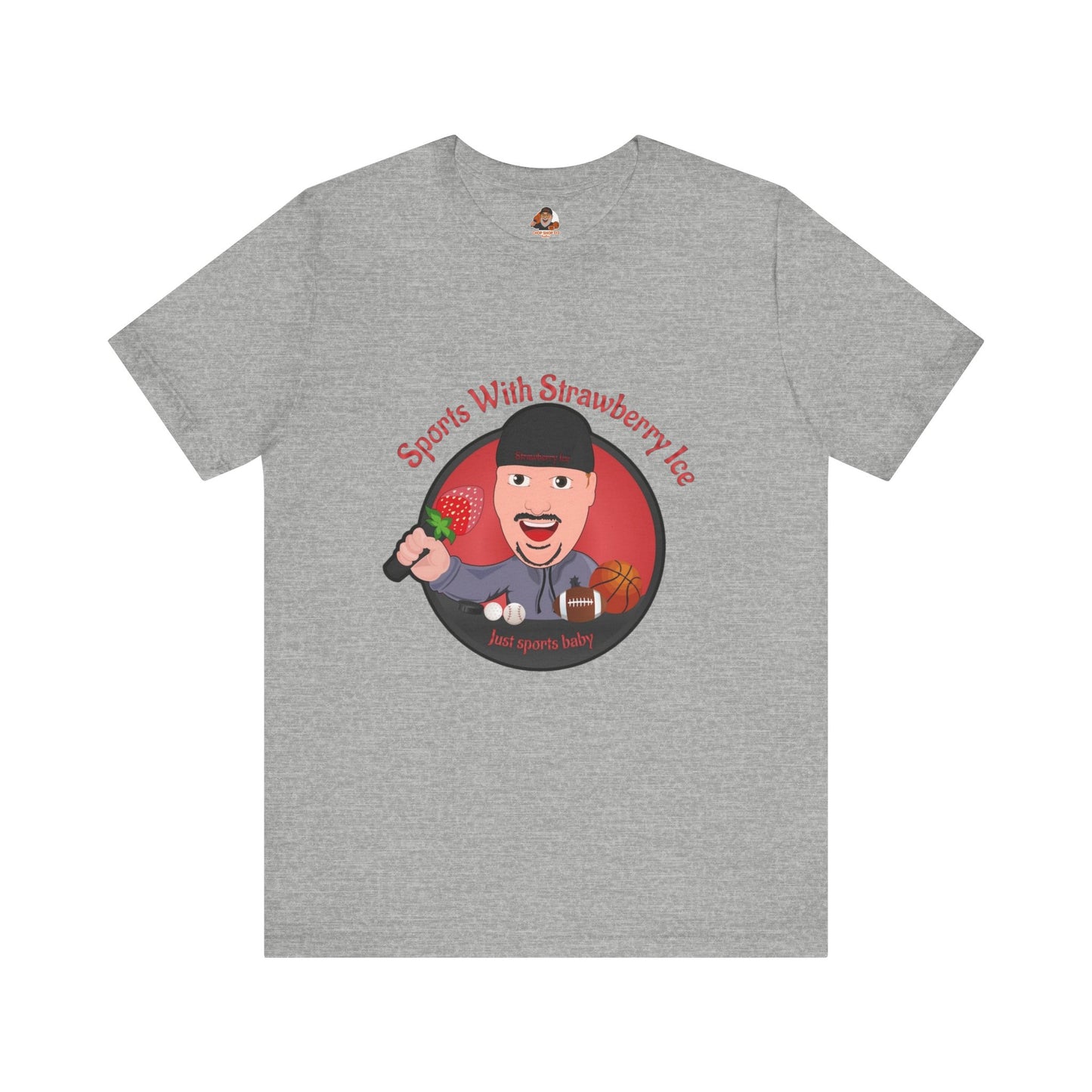 Sports with Strawberry Ice Podcast logo tee