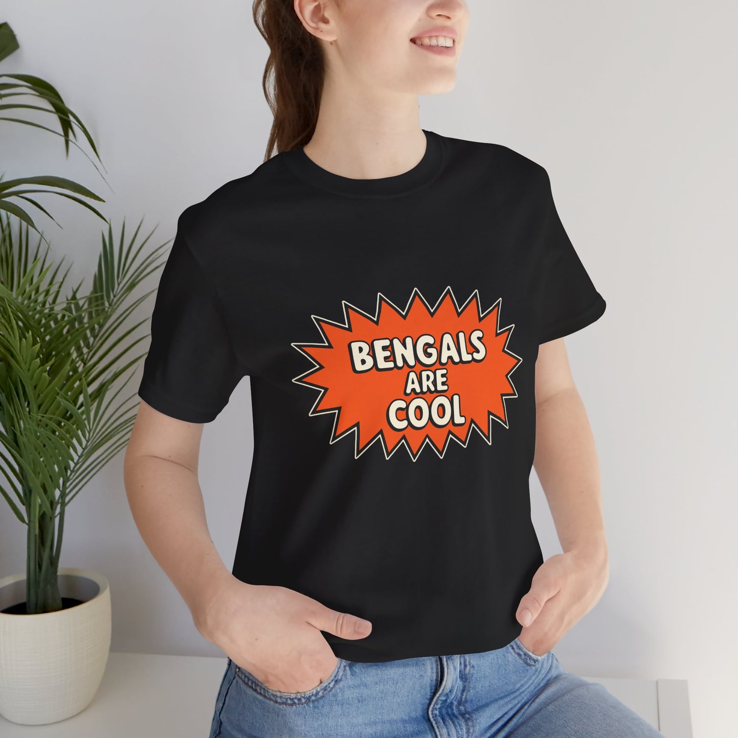 Bengals Are Cool T-Shirt, Vibrant Orange Tee, Casual Sports Shirt, Gift for Bengals Fans, Unisex Short Sleeve Top