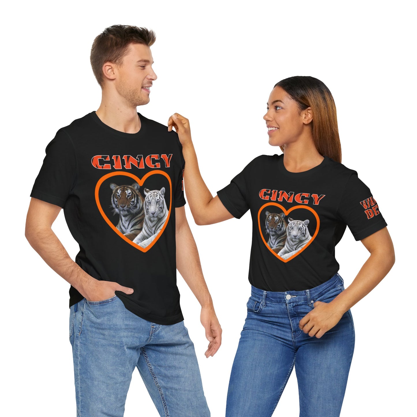Cincy Cat Lover Unisex Tee - Bold Orange Animal Print Shirt