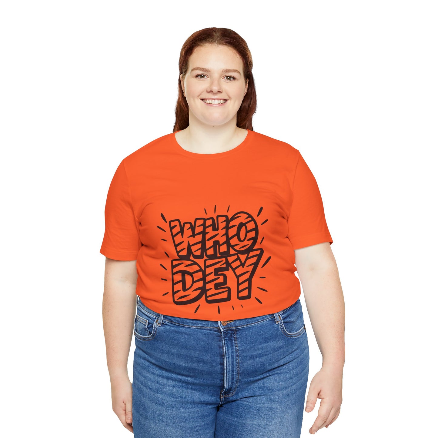 Who Dey White/Orange Out Game Unisex Jersey Short Sleeve Shirt