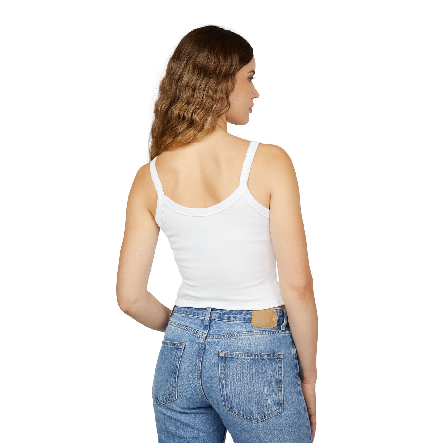 White Out WHO DEY Women Spaghetti Strap Tank Top