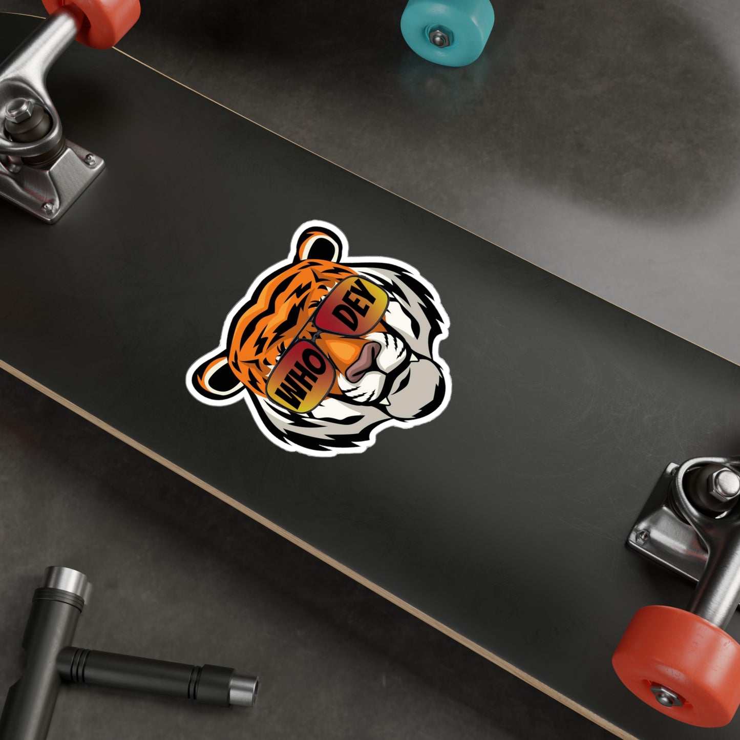 Who Dey Tiger Decal transparent background