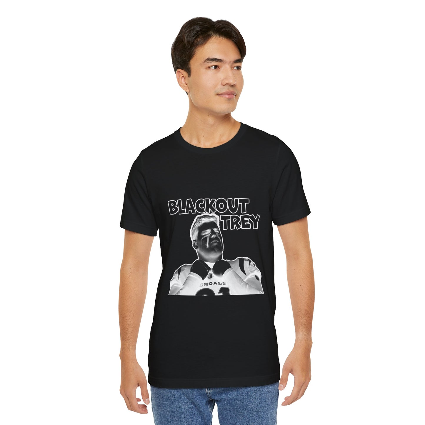Blackout Trey Unisex Tee - Casual Graphic Shirt for Sports Fans