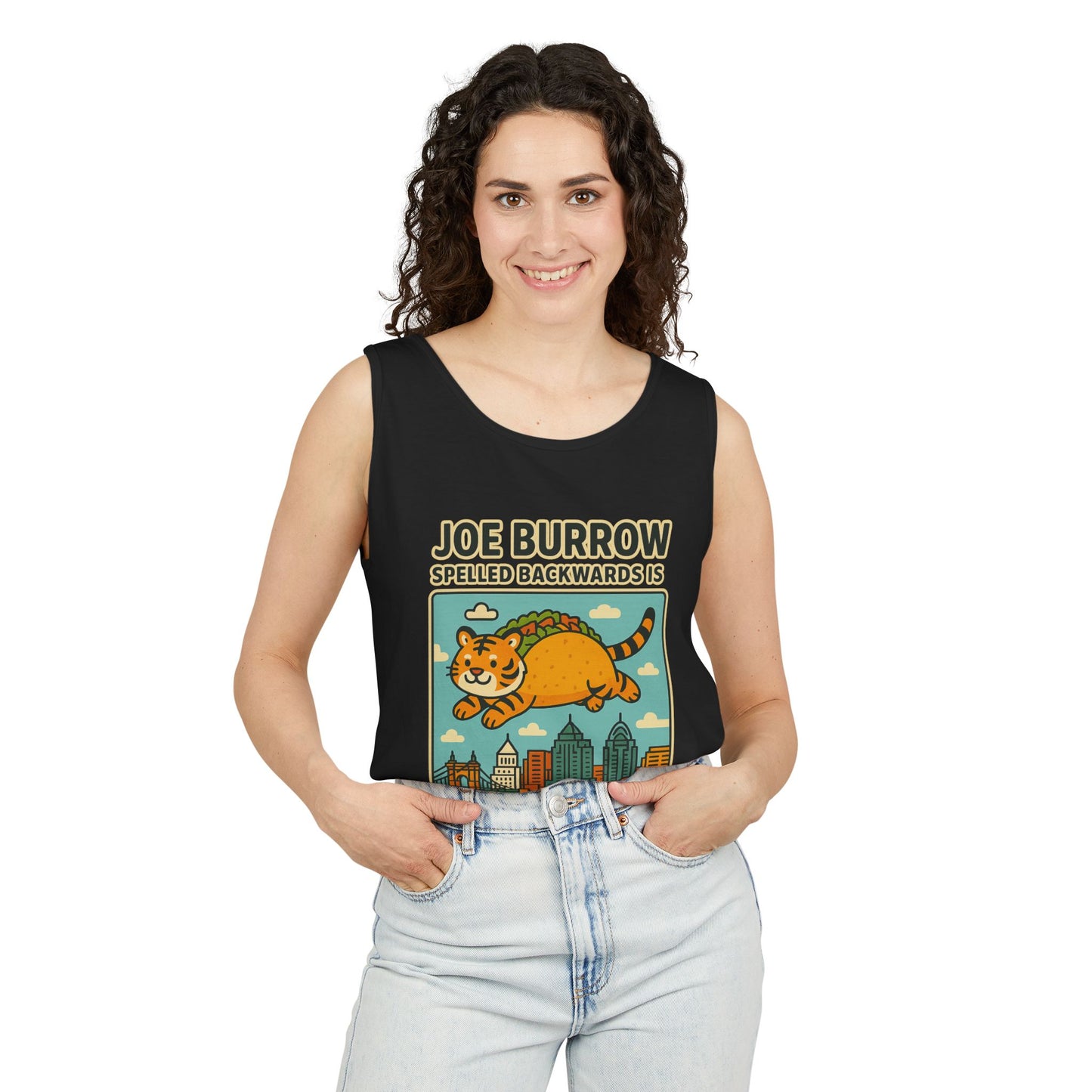 Taco Joe Sports Tank Top - Joe Burrow Who Dey Cat Design, Unisex Casual Wear, Game Day Outfit, Gift for Fans