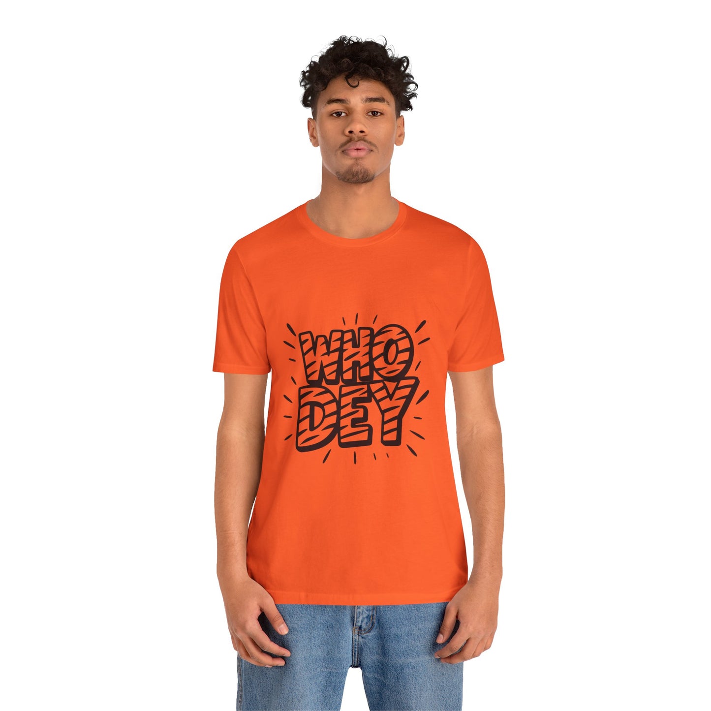 Who Dey White/Orange Out Game Unisex Jersey Short Sleeve Shirt