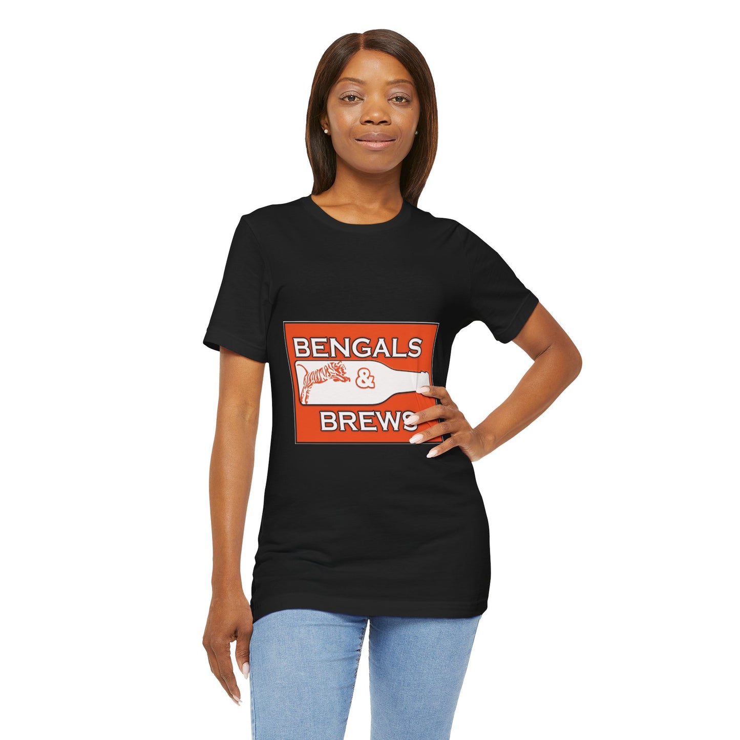Bengals and Brews Old School Unisex Jersey Short Sleeve Tee