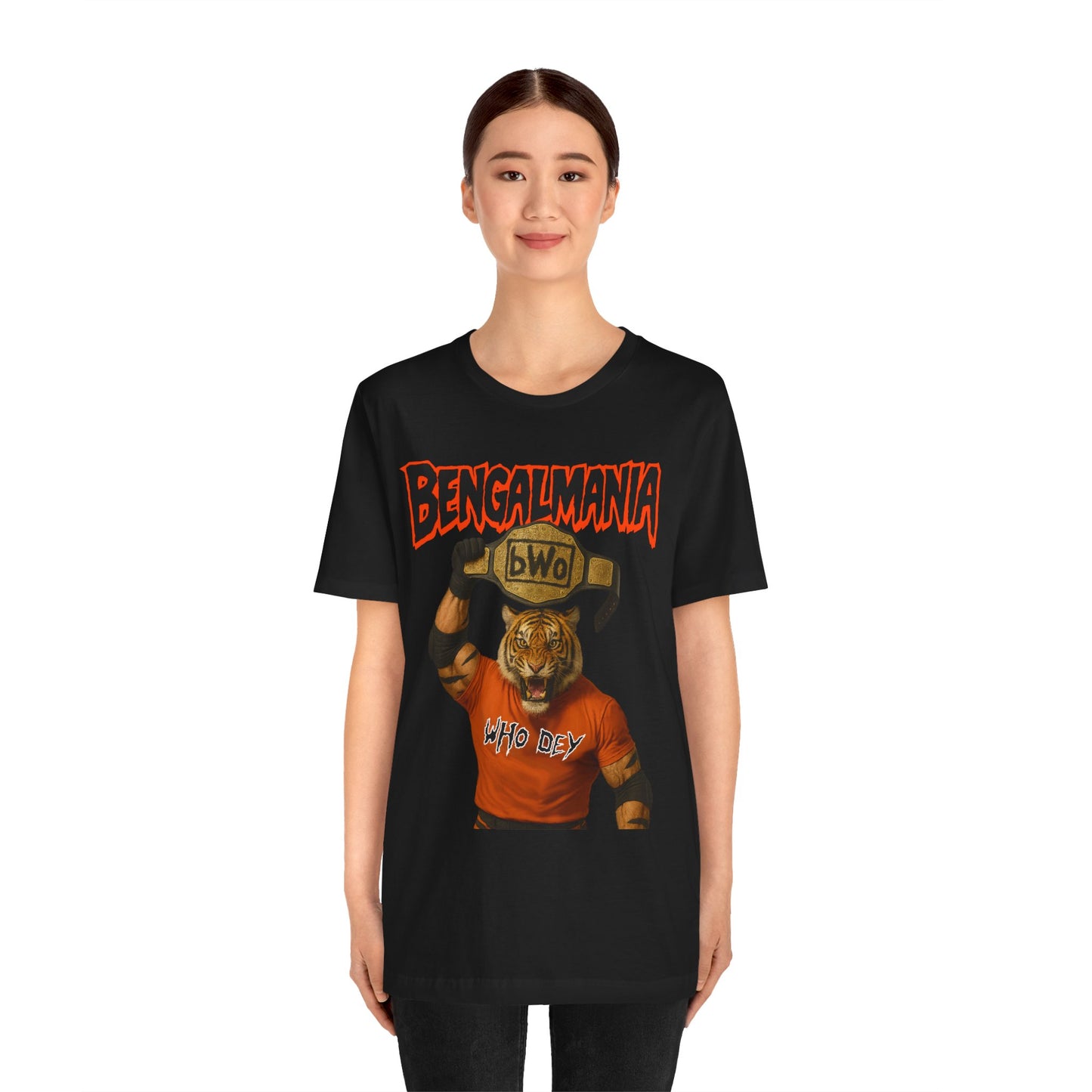 Bengalmania Unisex Tee - Fun Game Day Shirt, Casual Wear, Tiger Lover Gift, Sports Fan Apparel, Playful Orange Design