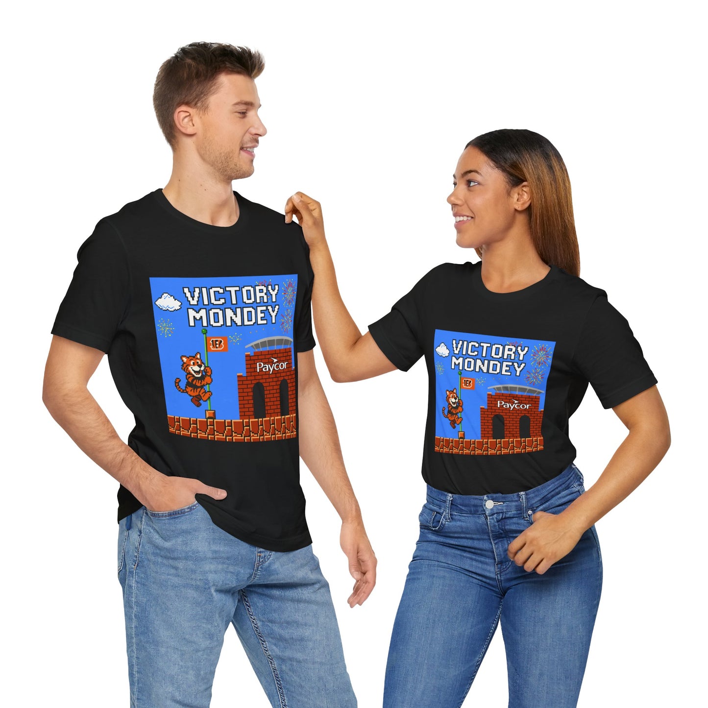 Victory Monday Tee, Unisex Tee for Football Fans, Gamer Gift, Sports Day Shirt, Fun Casual Wear, Orange Graphic T-Shirt