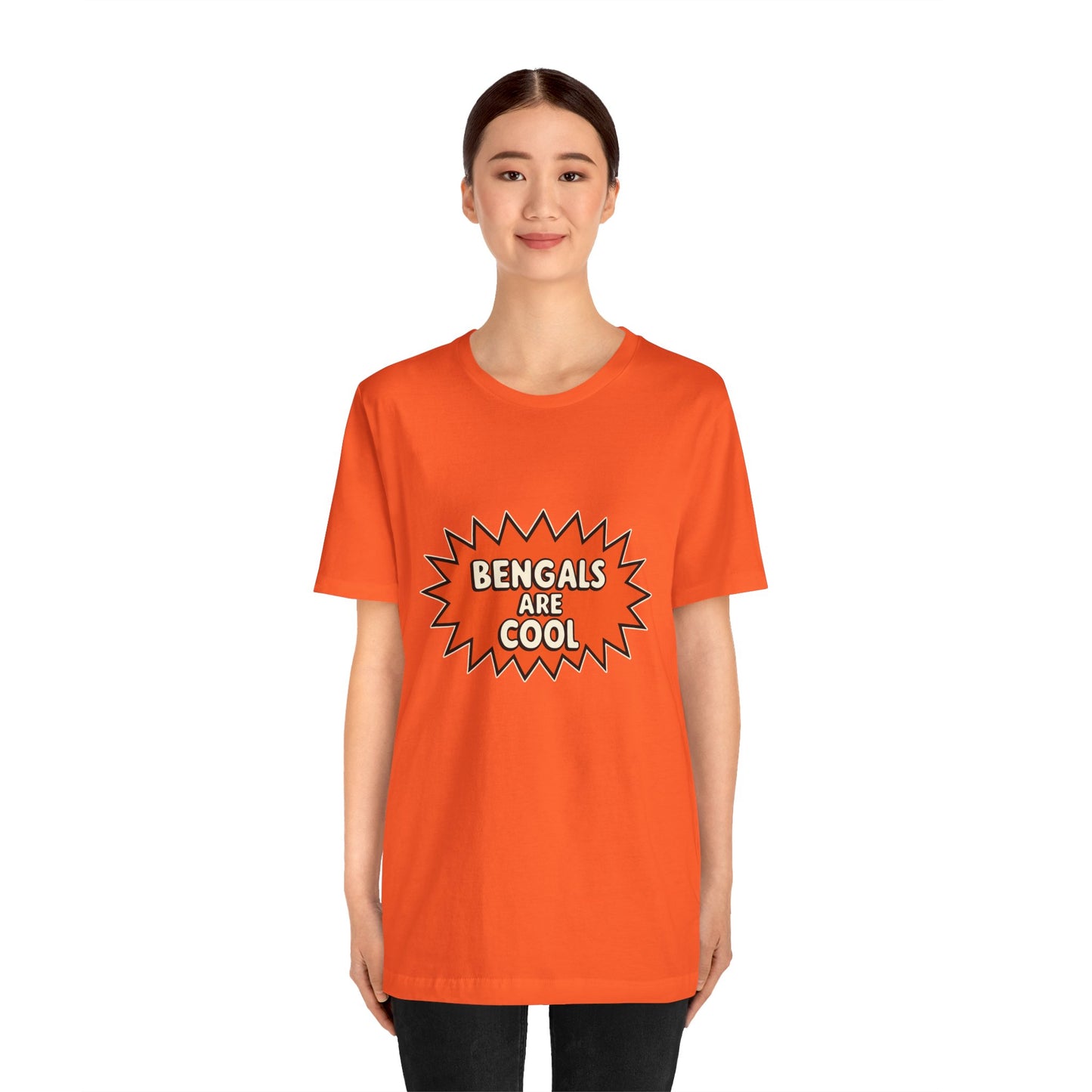 Bengals Are Cool T-Shirt, Vibrant Orange Tee, Casual Sports Shirt, Gift for Bengals Fans, Unisex Short Sleeve Top