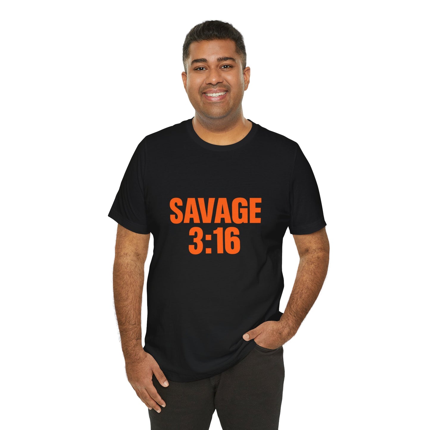 Savage 3:16 Tee - Unisex Jersey Short Sleeve Shirt, Graphic Tee, Casual Wear, Gift for Him/Her, Streetwear, Trendy Apparel