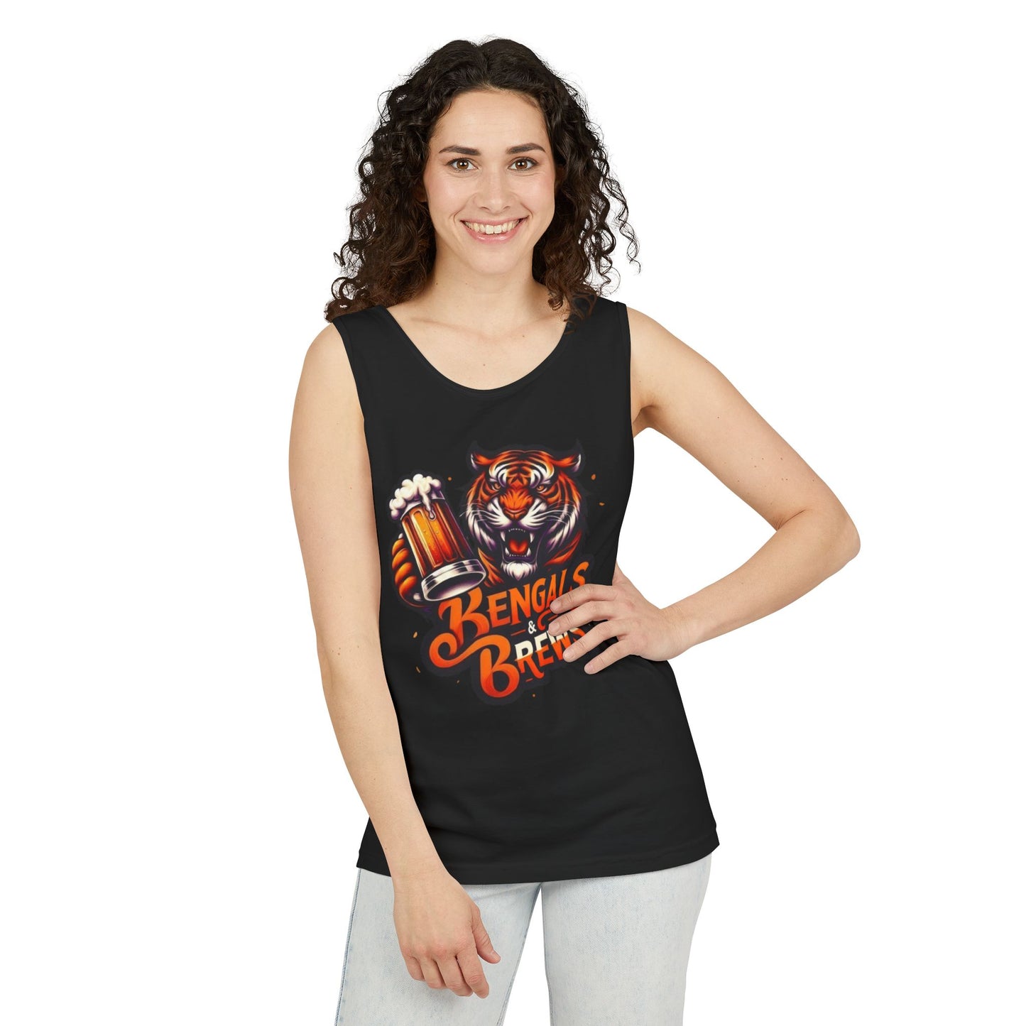 Bengals & Brews Tank Top, Unisex Beer Tank, Party Shirt, Game Day Apparel, Summer Clothing, Beer Lover Gift