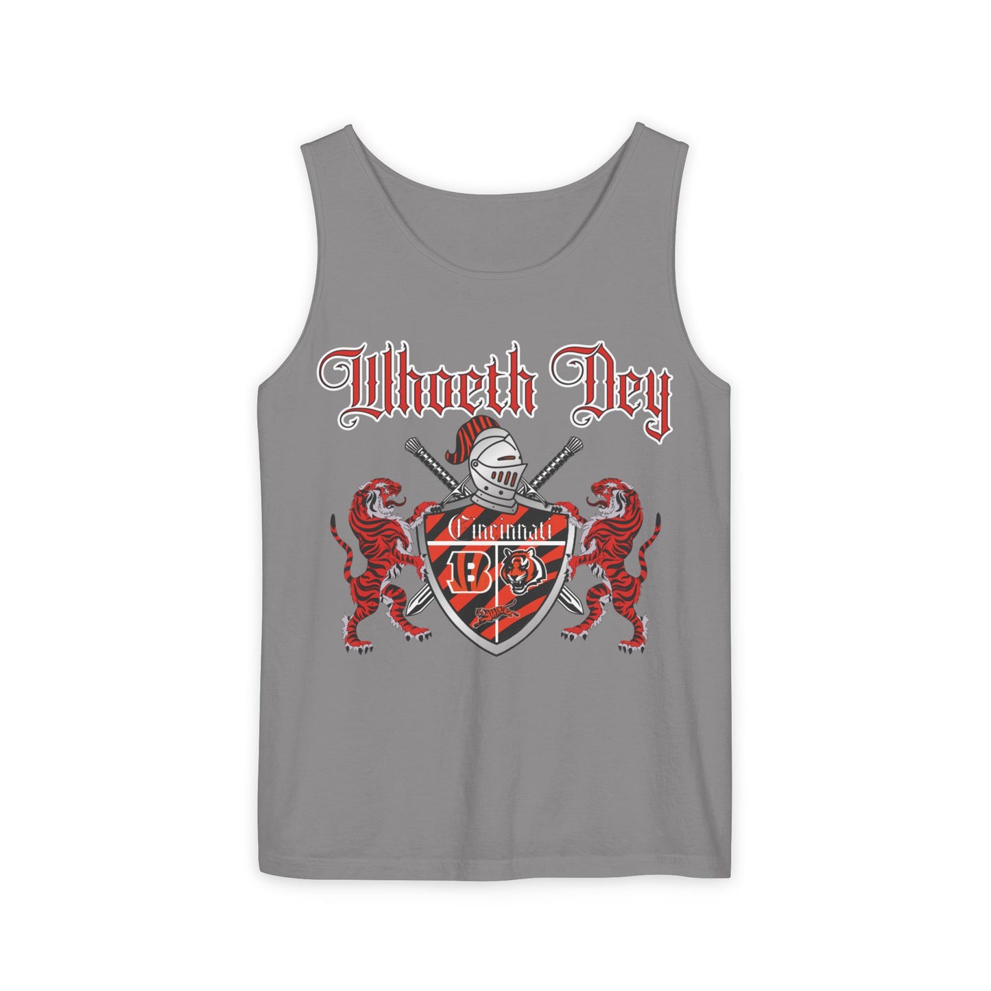 Whoeth Dey Unisex Garment-Dyed Tank Top, Casual Summer Wear, Gift for Sports Fans, Outdoor Events, Festivals, Unisex Tee
