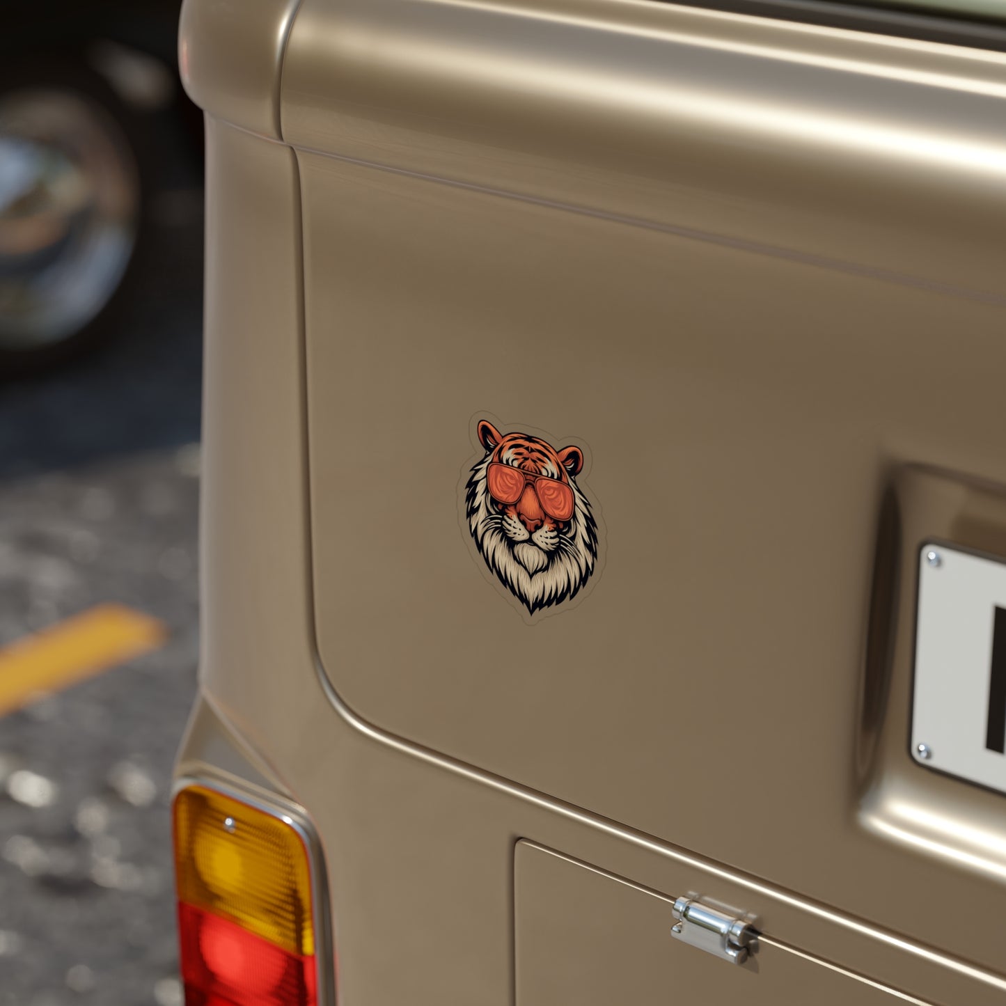 Orange tinted Transparent Outdoor WhoDey Stickers, Die-Cut, 1pcs