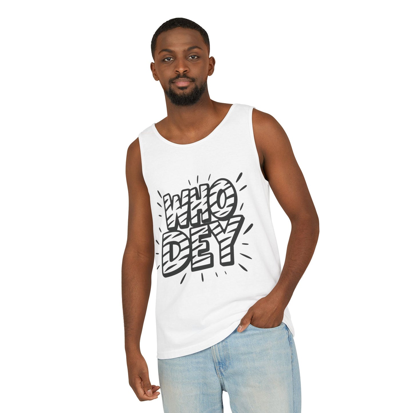 Who Dey White-Out/Orange-Out Unisex Tank Top