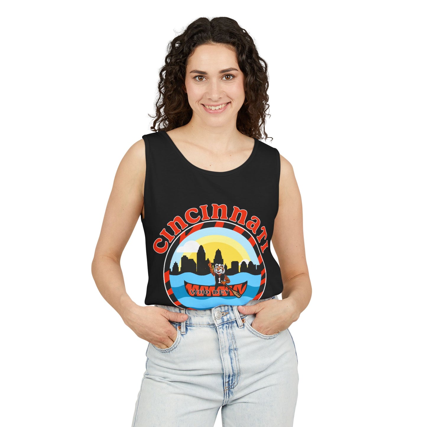 Cincinnati Ohio Unisex Tank Top, Casual Summer Wear, Gift for Travelers, Vacation Outfit, Relaxed Fit T-shirt, Vintage Aesthetic