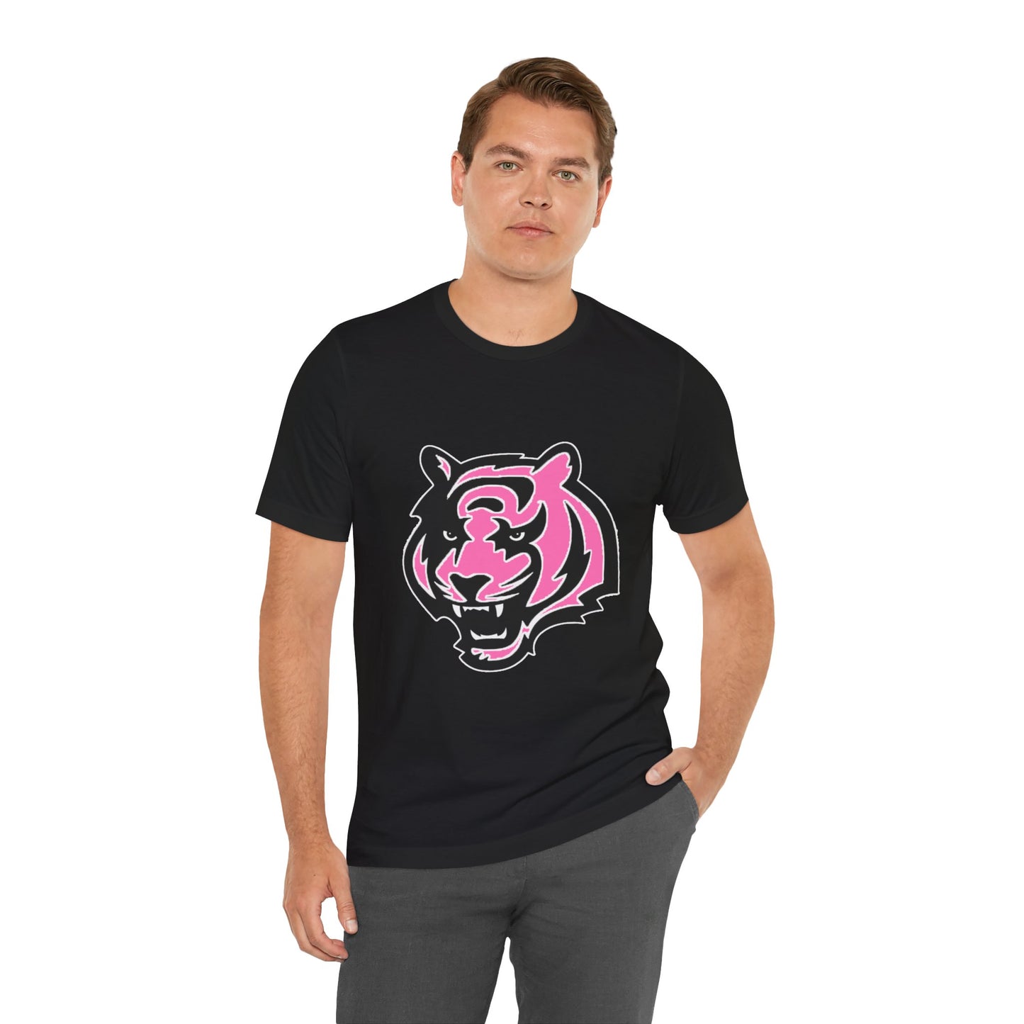 Pink Bengal Breast Cancer Awareness Spirit Unisex Jersey Short Sleeve Tee