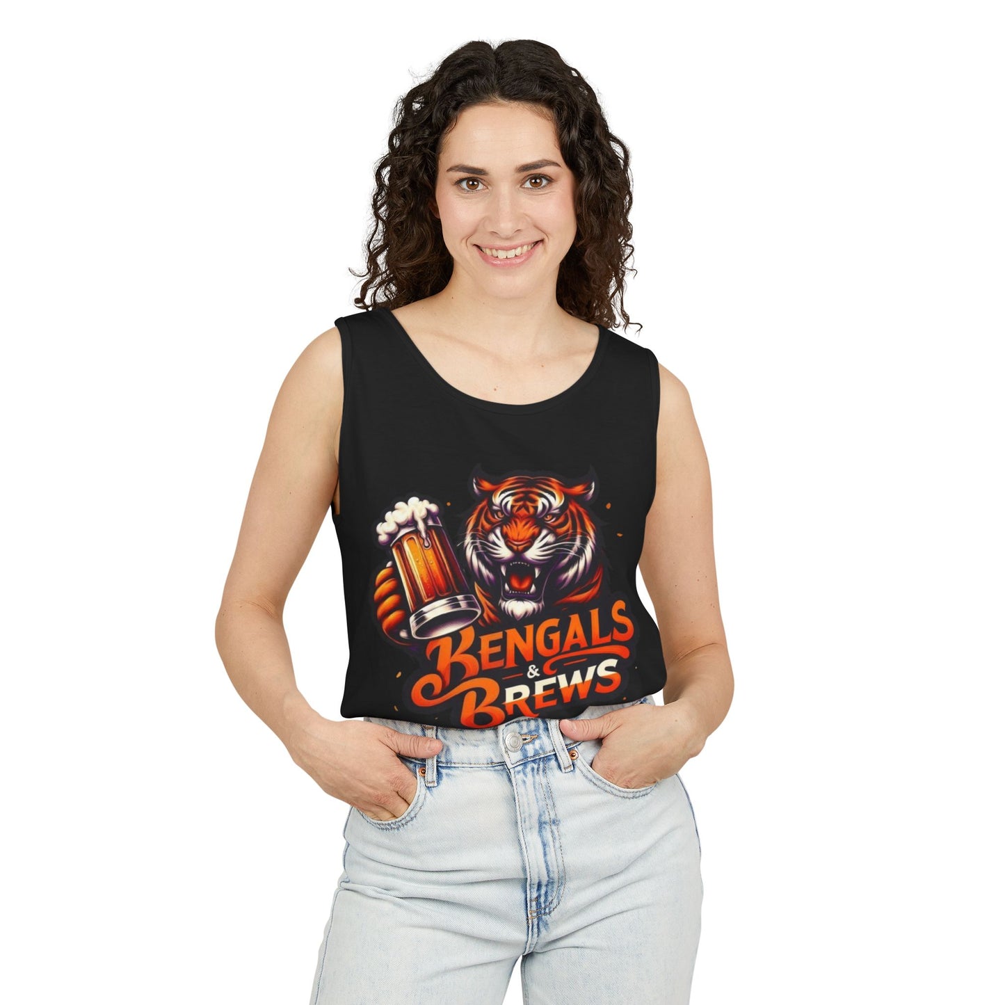 Bengals & Brews Tank Top, Unisex Beer Tank, Party Shirt, Game Day Apparel, Summer Clothing, Beer Lover Gift