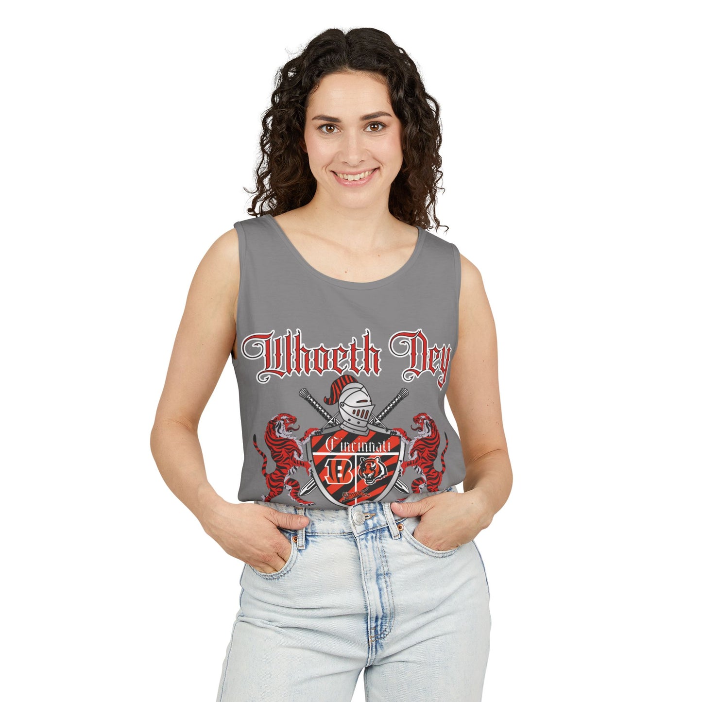 Whoeth Dey Unisex Garment-Dyed Tank Top, Casual Summer Wear, Gift for Sports Fans, Outdoor Events, Festivals, Unisex Tee