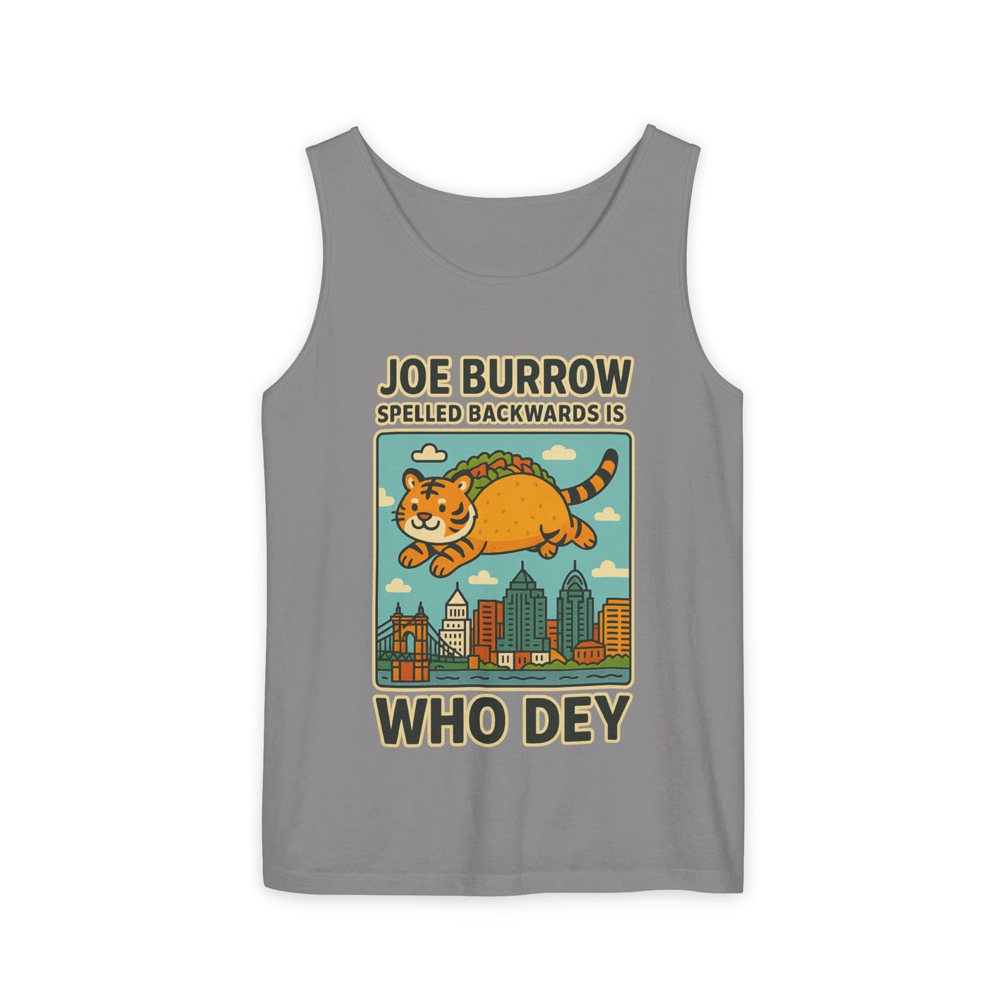Taco Joe Sports Tank Top - Joe Burrow Who Dey Cat Design, Unisex Casual Wear, Game Day Outfit, Gift for Fans