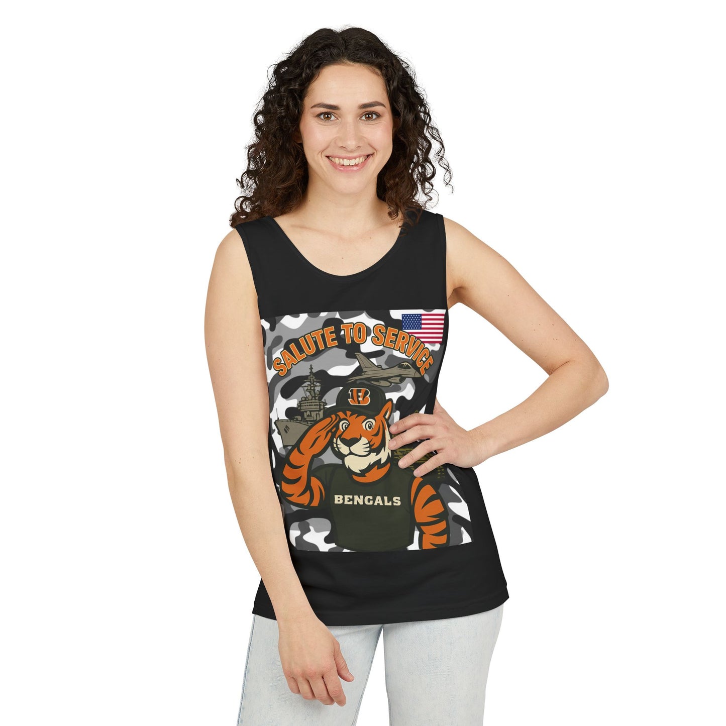 Salute to Service Tank Top - Military Tribute Apparel, Unisex Summer Wear, Sports Fan Gear, Outdoor BBQ Vintage Style