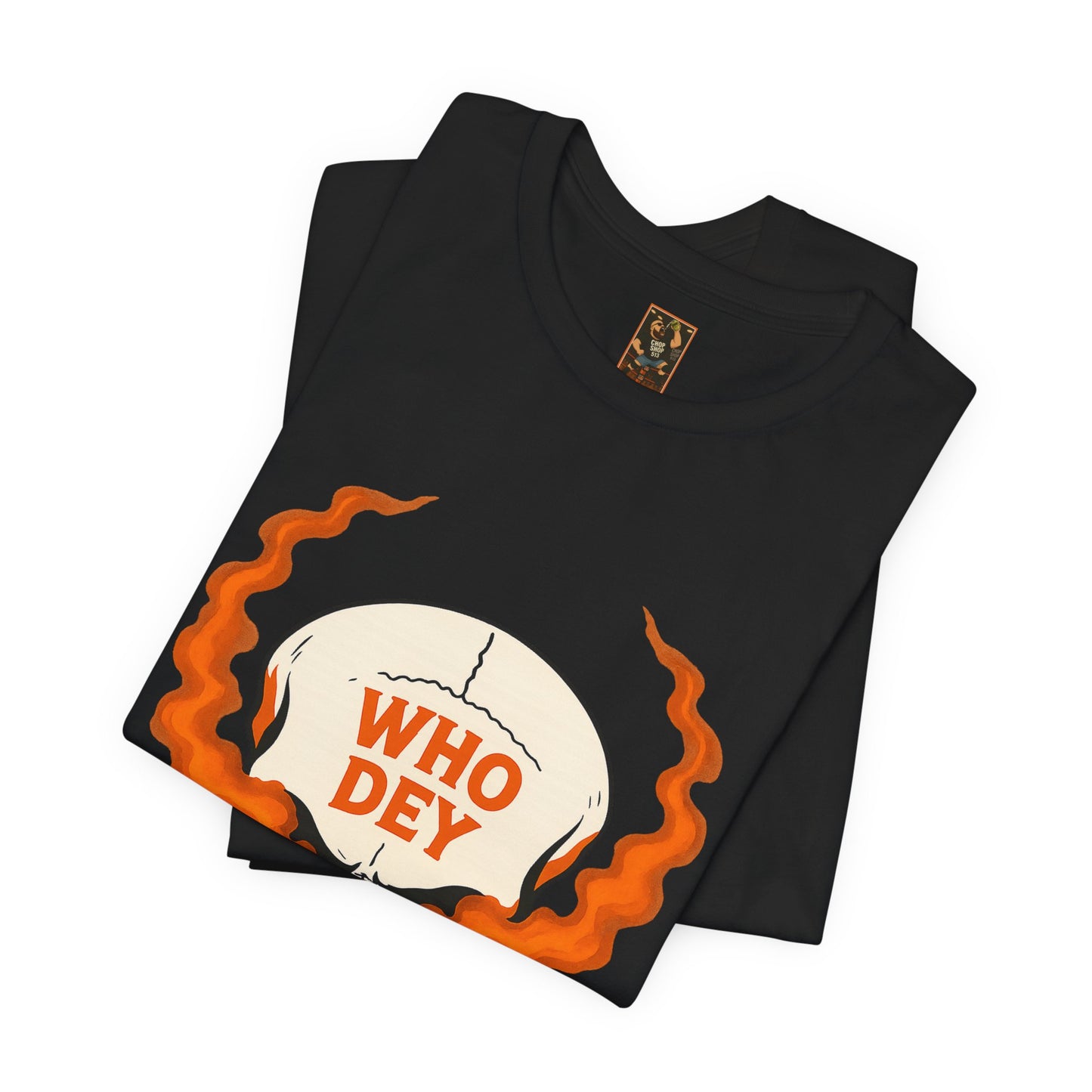Smoking Skull Graphic Who Dey Tee, Short Sleeve Shirt, Unisex T-Shirt, Edgy Streetwear, Casual Gift for Men and Women