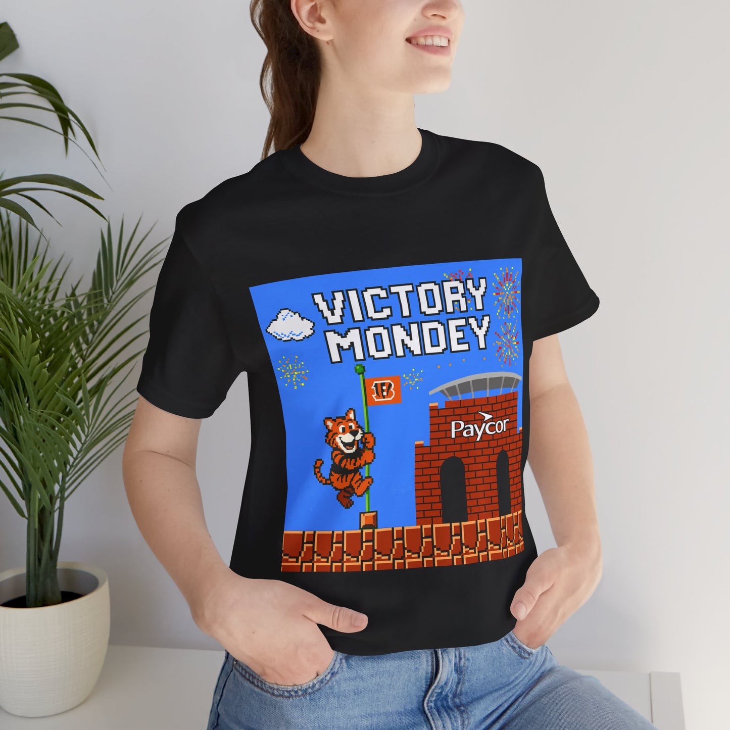 Victory Monday Tee, Unisex Tee for Football Fans, Gamer Gift, Sports Day Shirt, Fun Casual Wear, Orange Graphic T-Shirt
