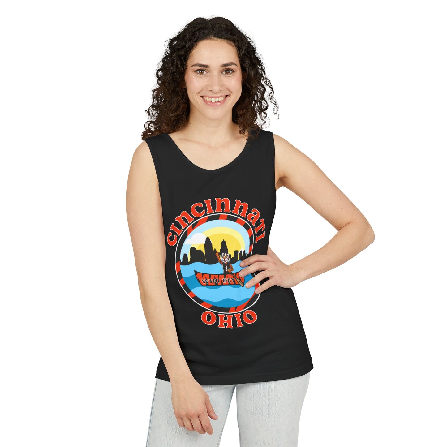 Cincinnati Ohio Unisex Tank Top, Casual Summer Wear, Gift for Travelers, Vacation Outfit, Relaxed Fit T-shirt, Vintage Aesthetic