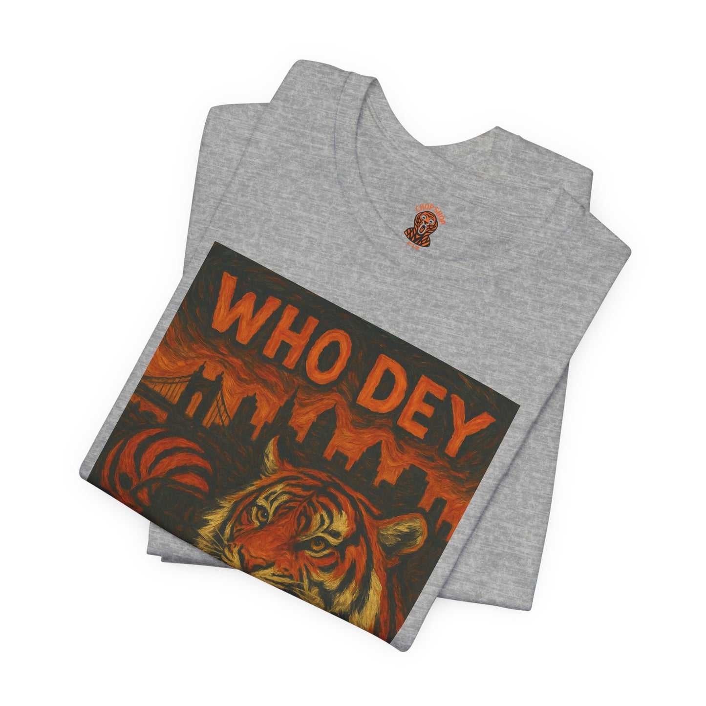 VanGogh style Tiger Graphic Tee – Who Dey, Unisex T-Shirt