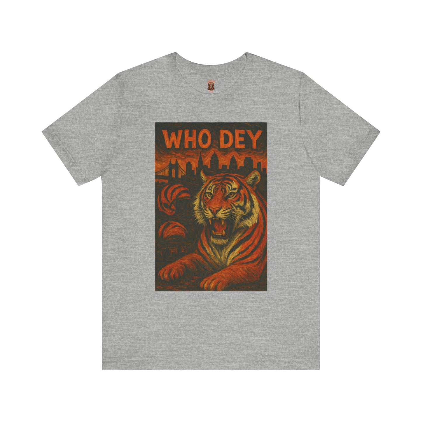 VanGogh style Tiger Graphic Tee – Who Dey, Unisex T-Shirt