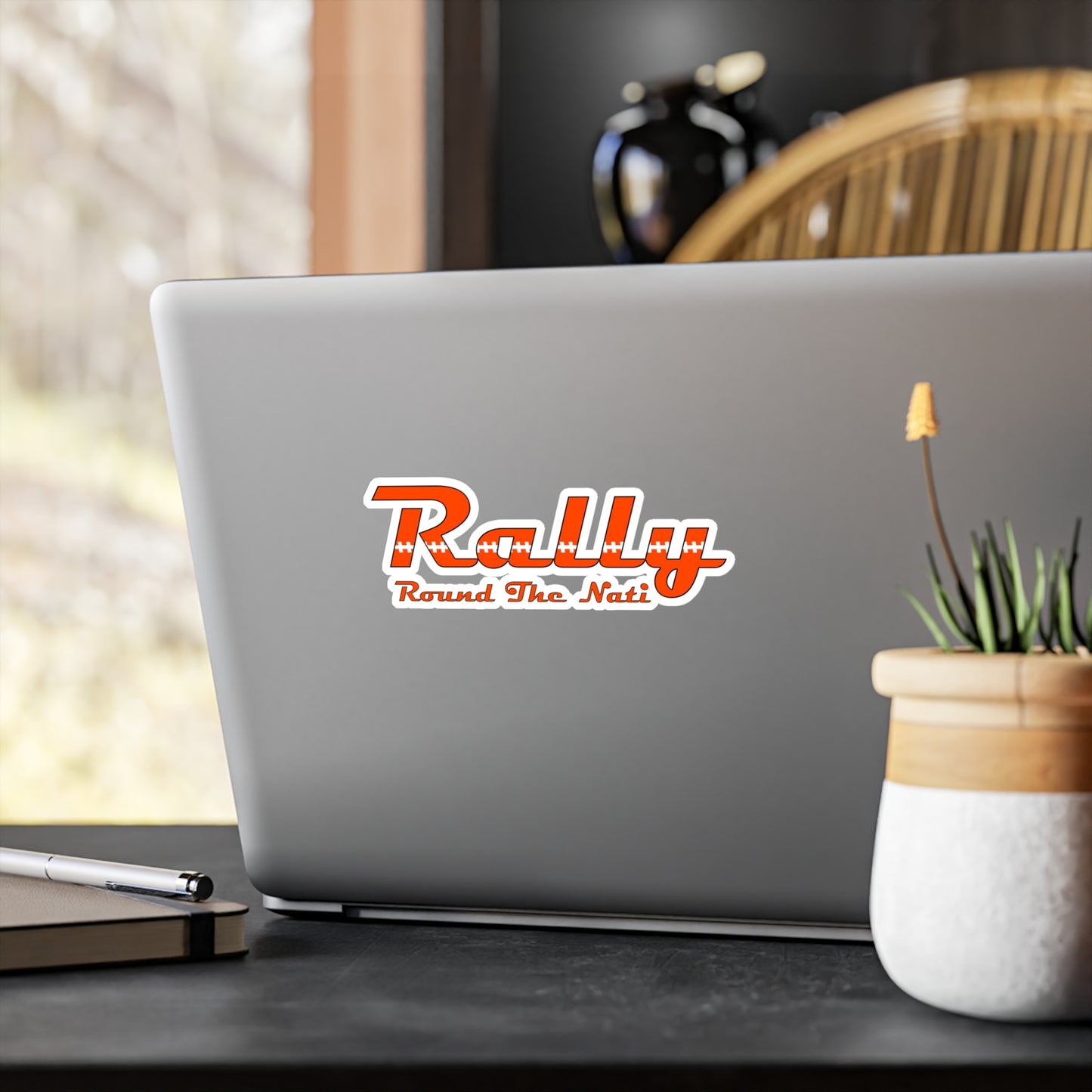 Rally Round The Nati Vinyl Kiss-Cut Stickers, Laptop Decals, Car Stickers, Bumper Stickers, Cincinnati Fan Gear