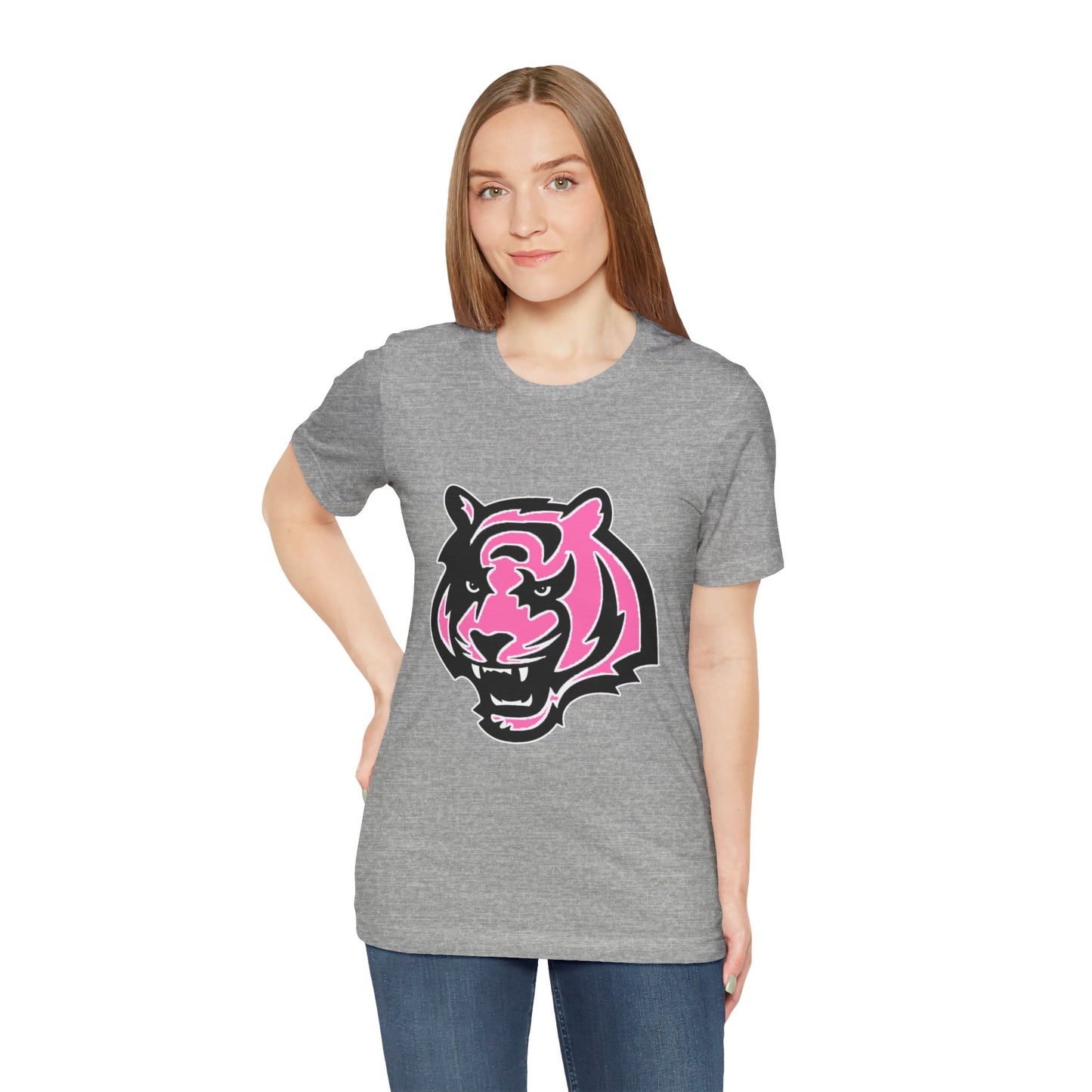 Pink Bengal Breast Cancer Awareness Spirit Unisex Jersey Short Sleeve Tee