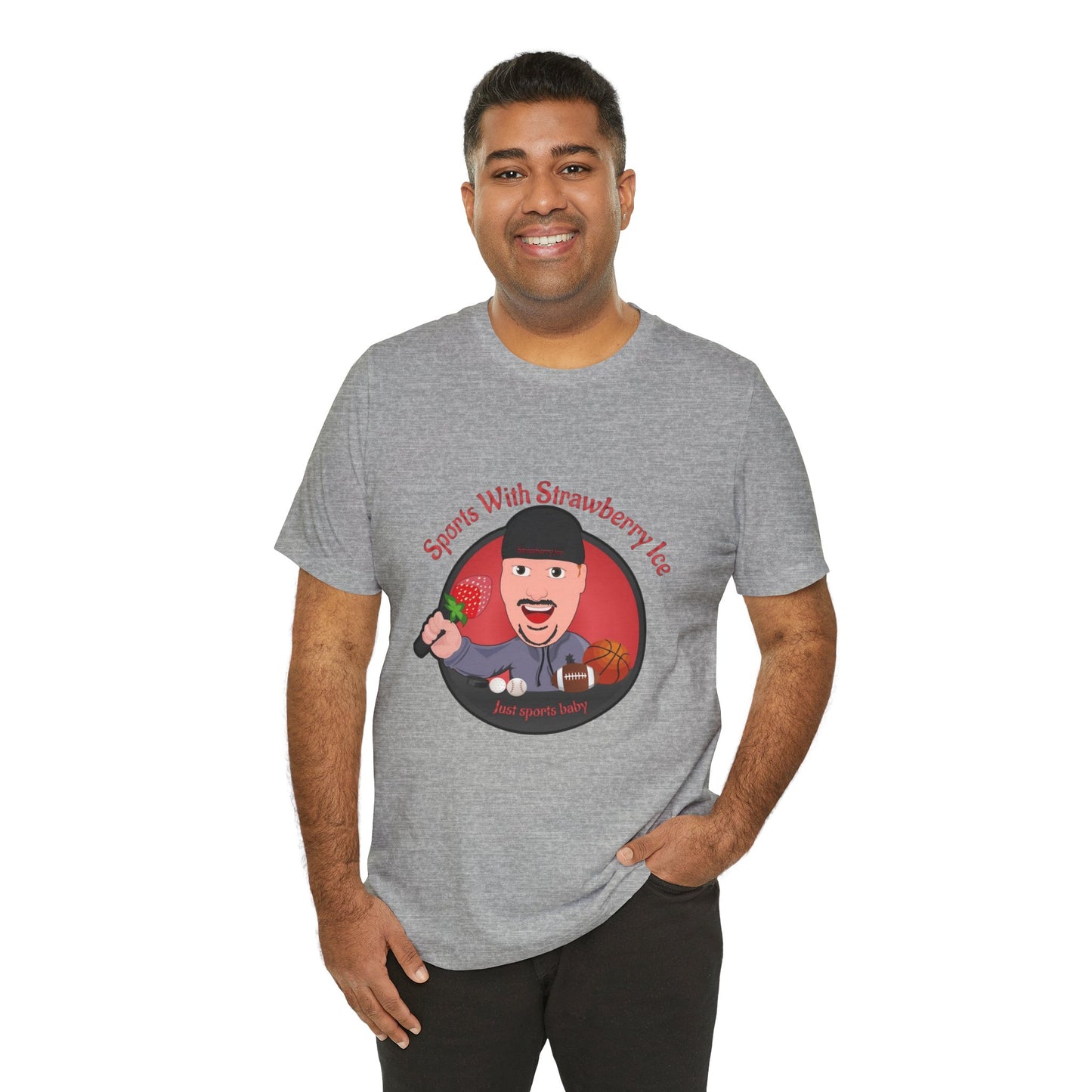 Sports with Strawberry Ice Podcast logo tee