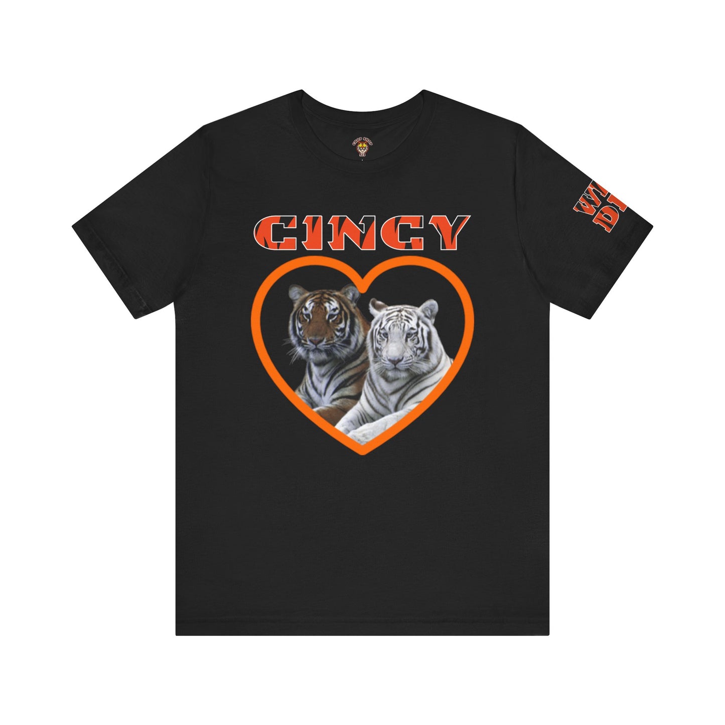 Cincy Cat Lover Unisex Tee - Bold Orange Animal Print Shirt